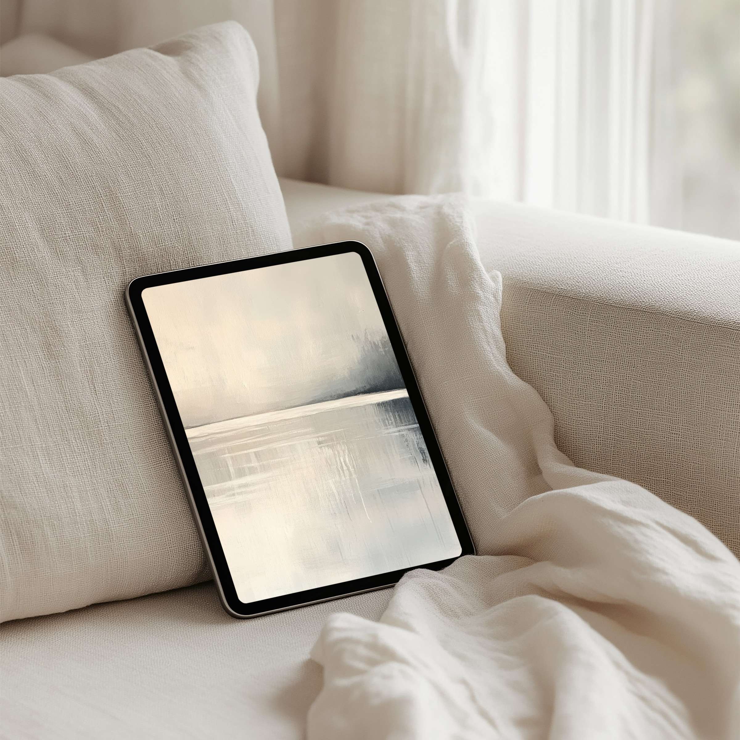 Elegant abstract iPad background offering calm inspiration with instant download for any tablet setting in soft earth tones