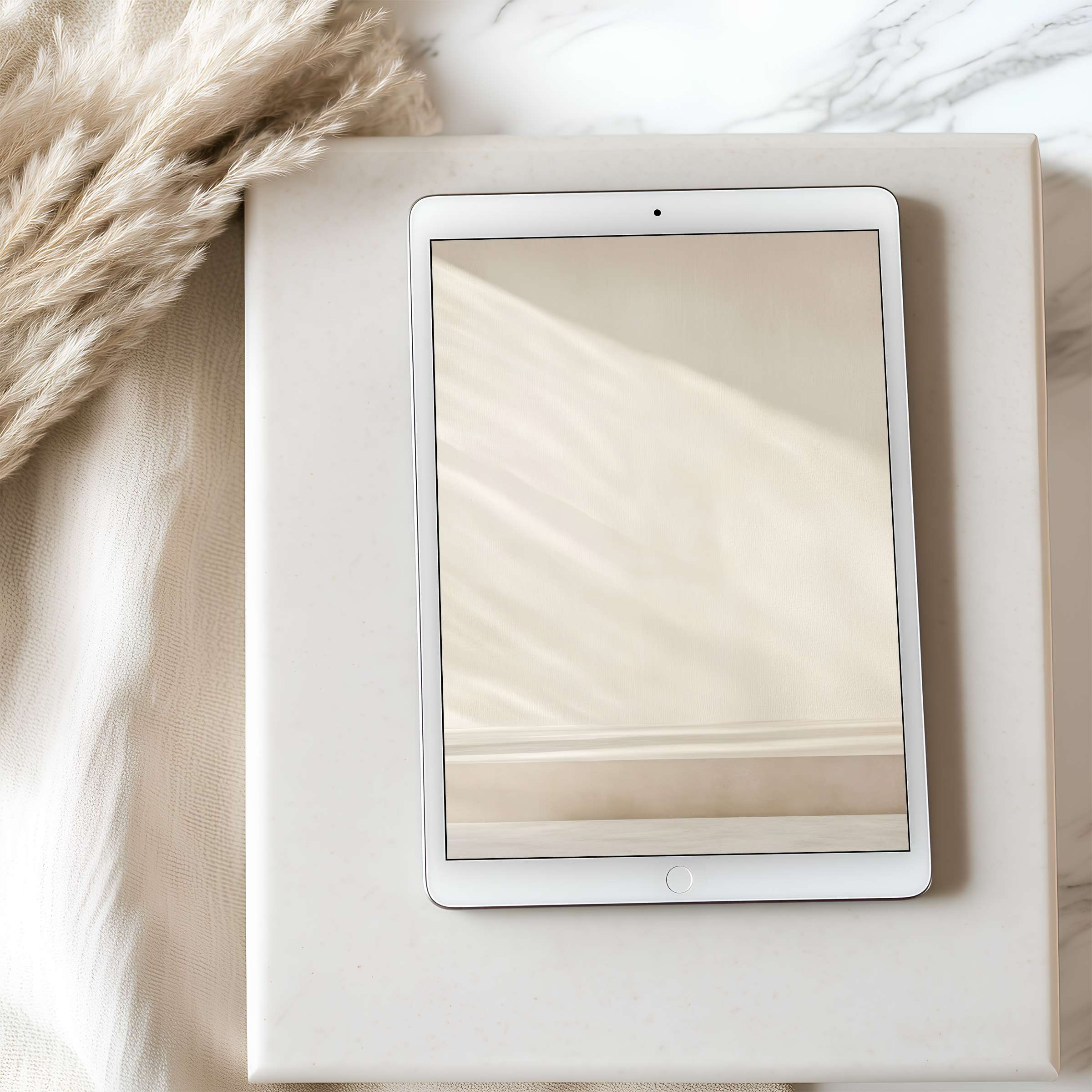 Elegant soft beige tablet wallpaper on an iPad with high resolution brings serene aesthetics to any digital device download