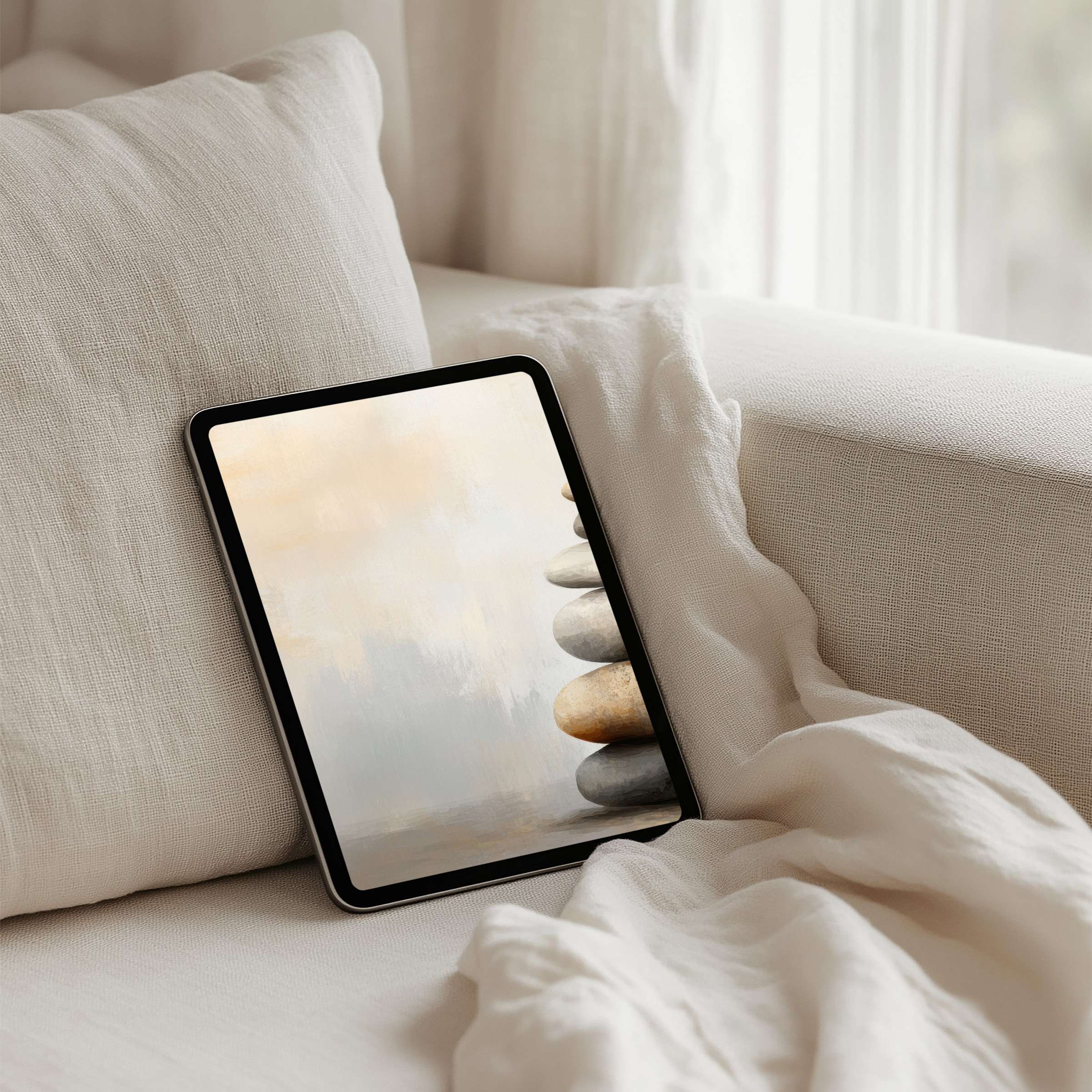 Calm and elegant iPad background featuring soothing stone textures for instant download perfect for any tablet ambiance upgrade