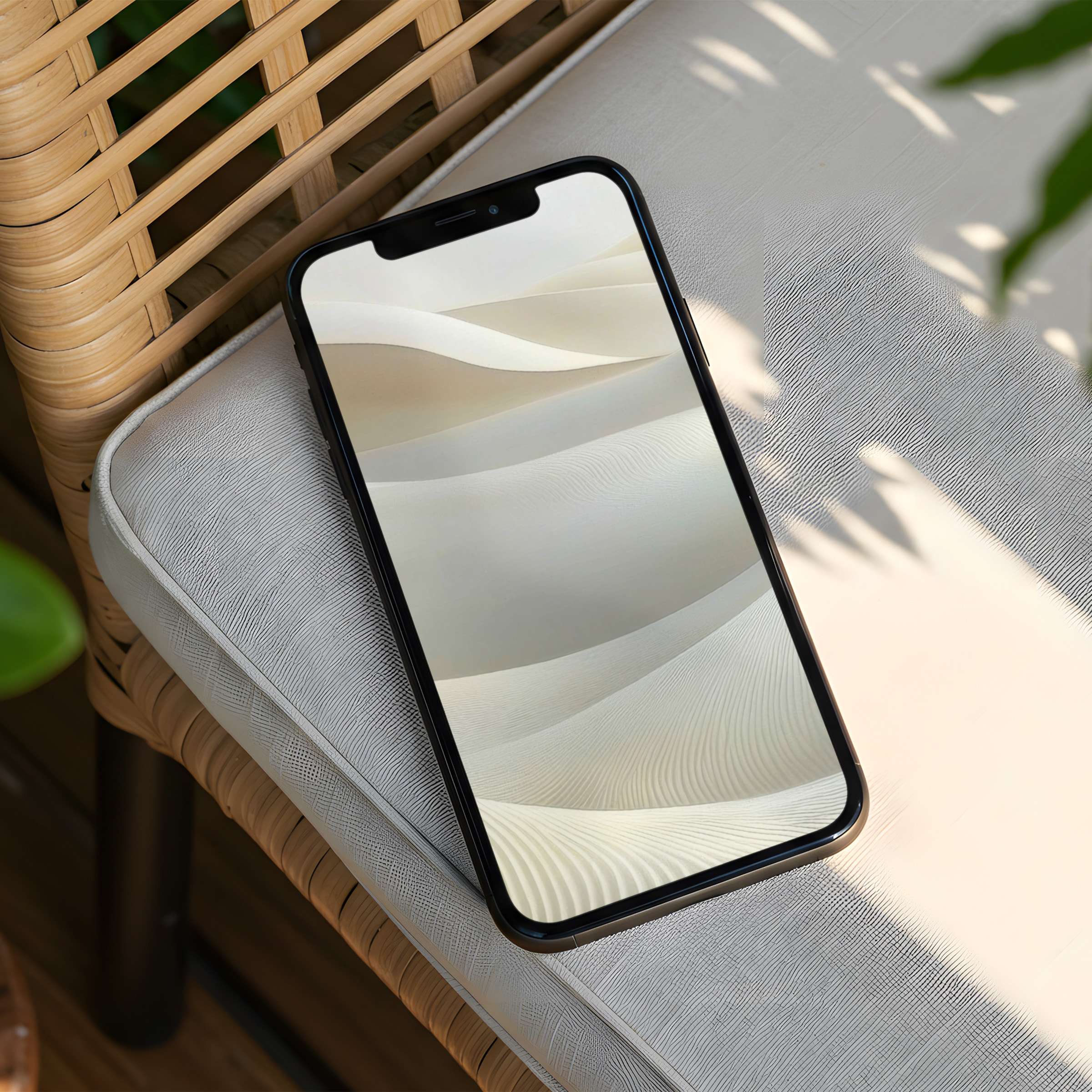 Elegant sand dunes iPhone background offers calm inspiration with its soothing beige tones instant download for any phone