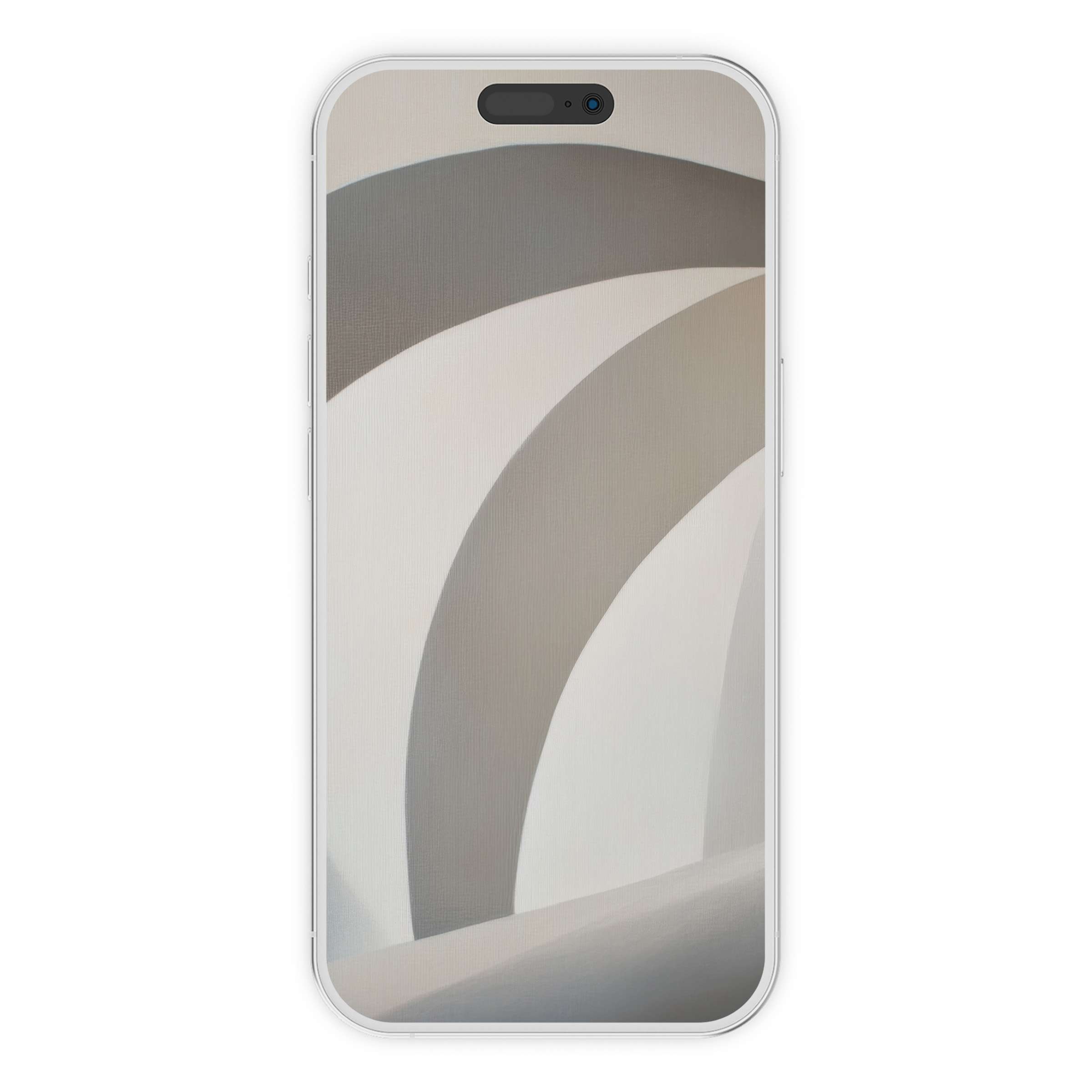 Neutral iPhone wallpaper with soft beige arches offers an elegant phone background for digital download and stress-free aesthetics