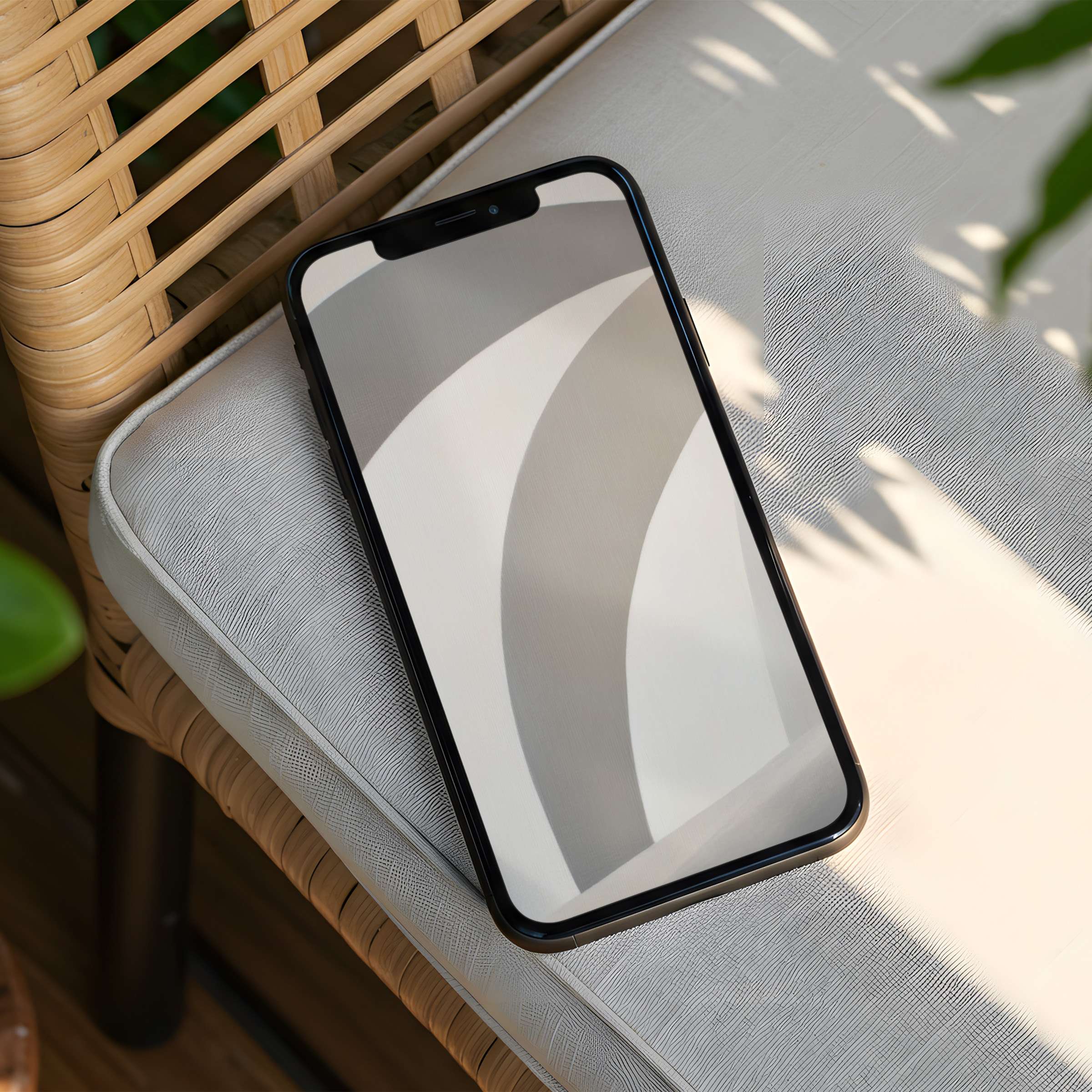 Elegant abstract iPhone background featuring soft gray curves on a calm textured surface for instant download on any phone device