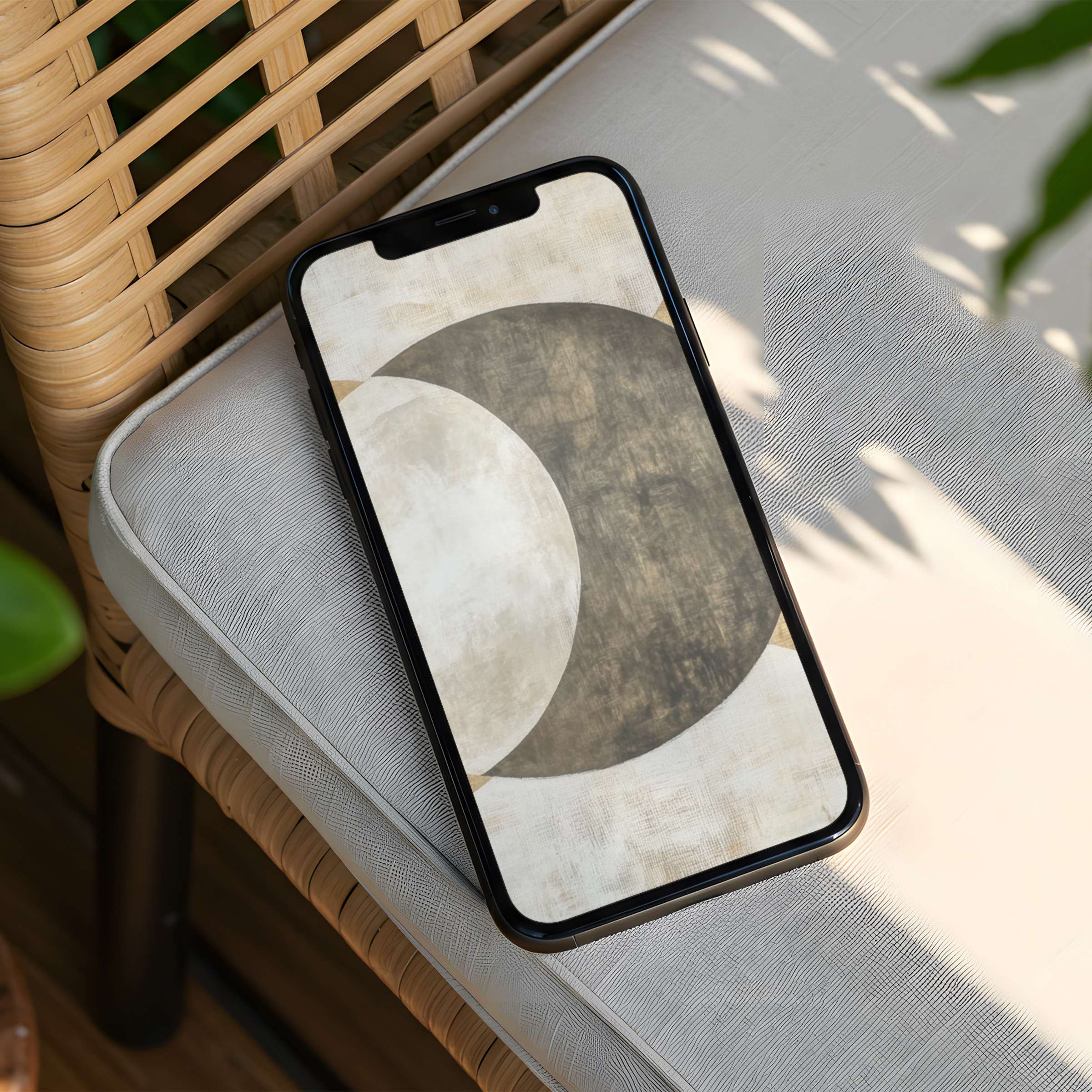 Elegant abstract art with soft neutrals creates a mindful iPhone background Fits Android phone screens Instant download available
