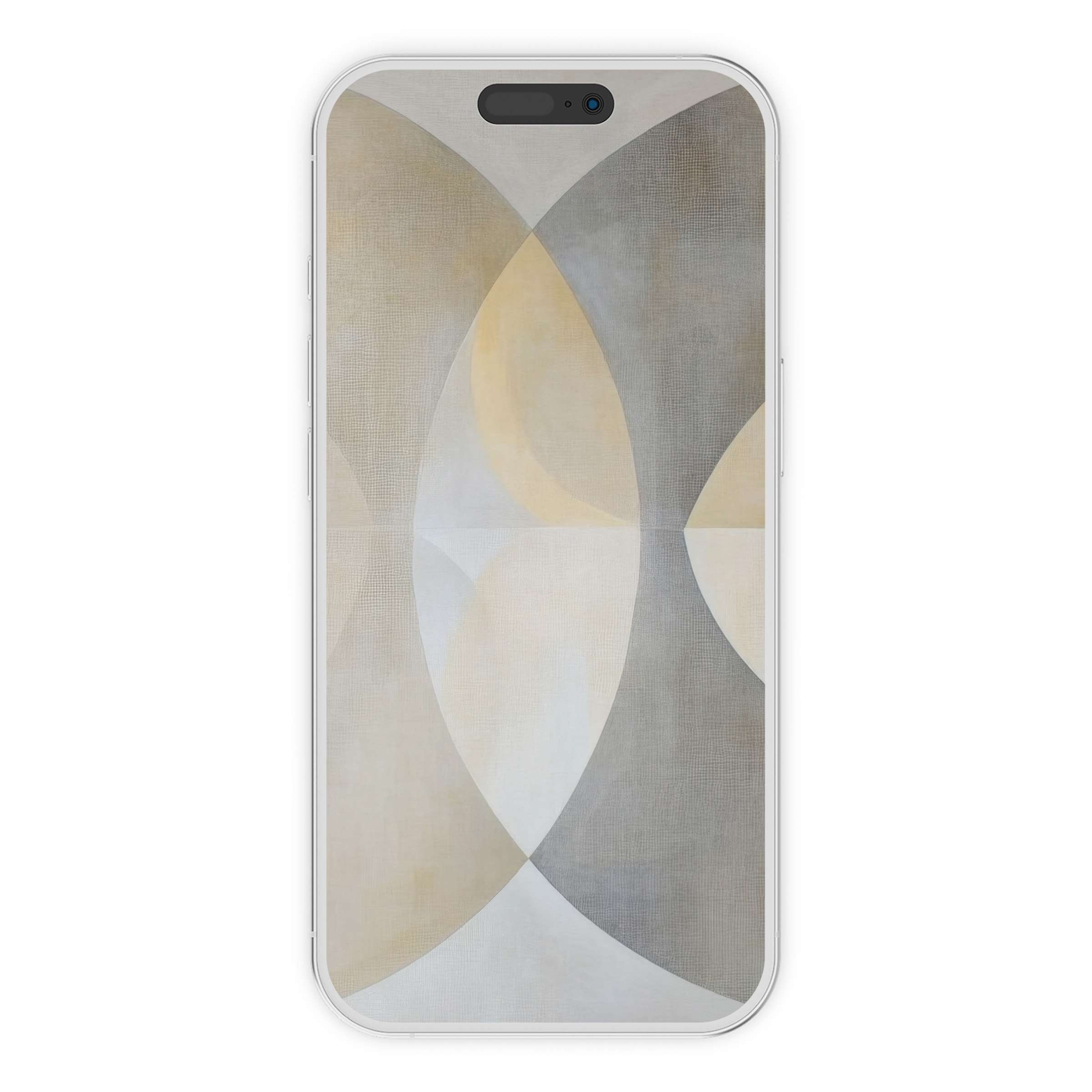 Elegant neutral iPhone wallpaper featuring soothing abstract circles, perfect phone background for digital download, artistic style