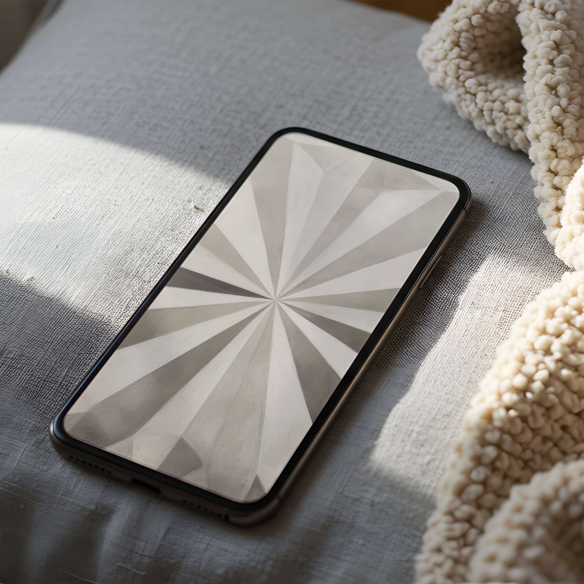Elegant phone wallpaper featuring a calming geometric design in soft tones perfect for iPhone and Android download high-resolution tranquility