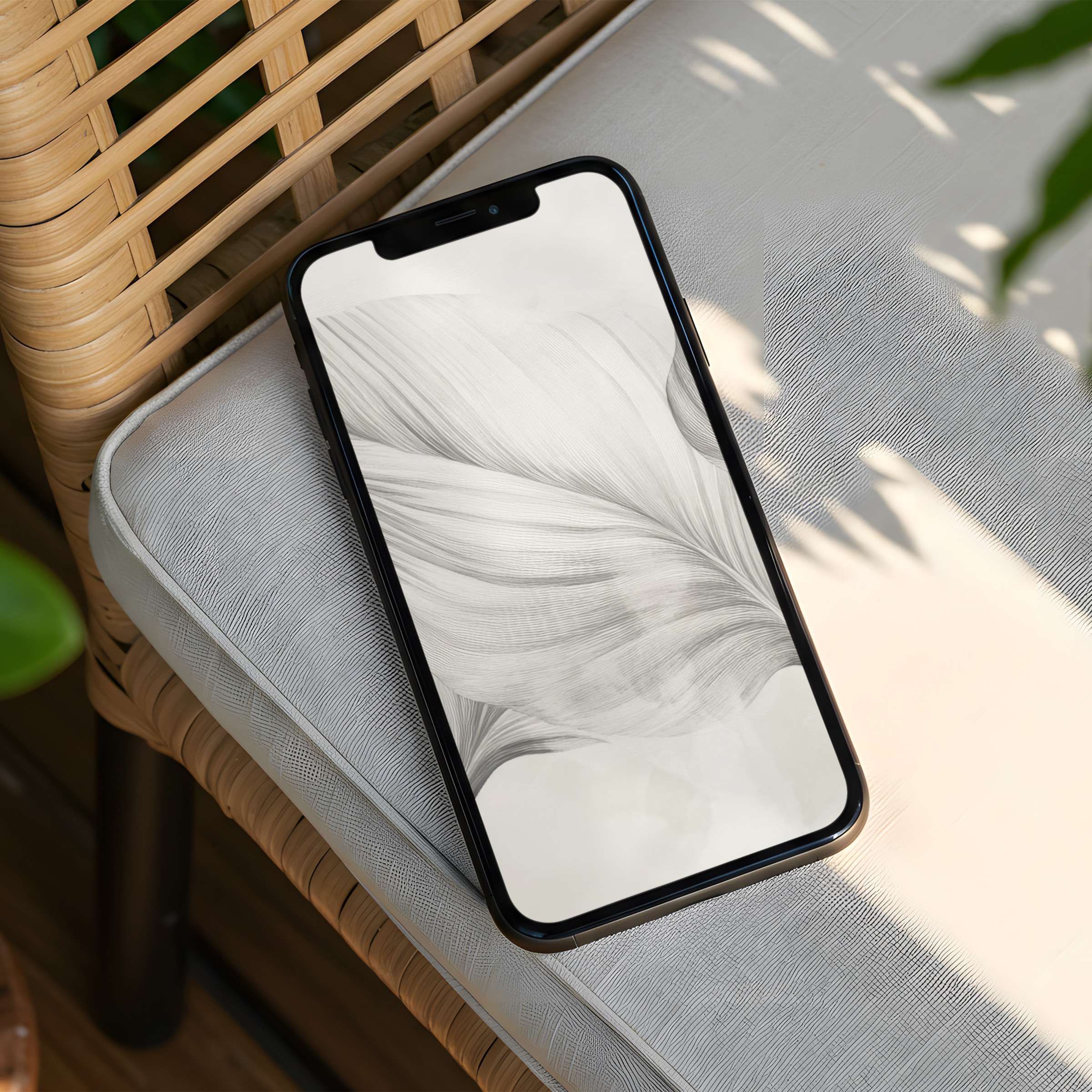 Elegant grayscale swirl design iPhone background offers calm inspiration for your phone with instant download for mindful moments