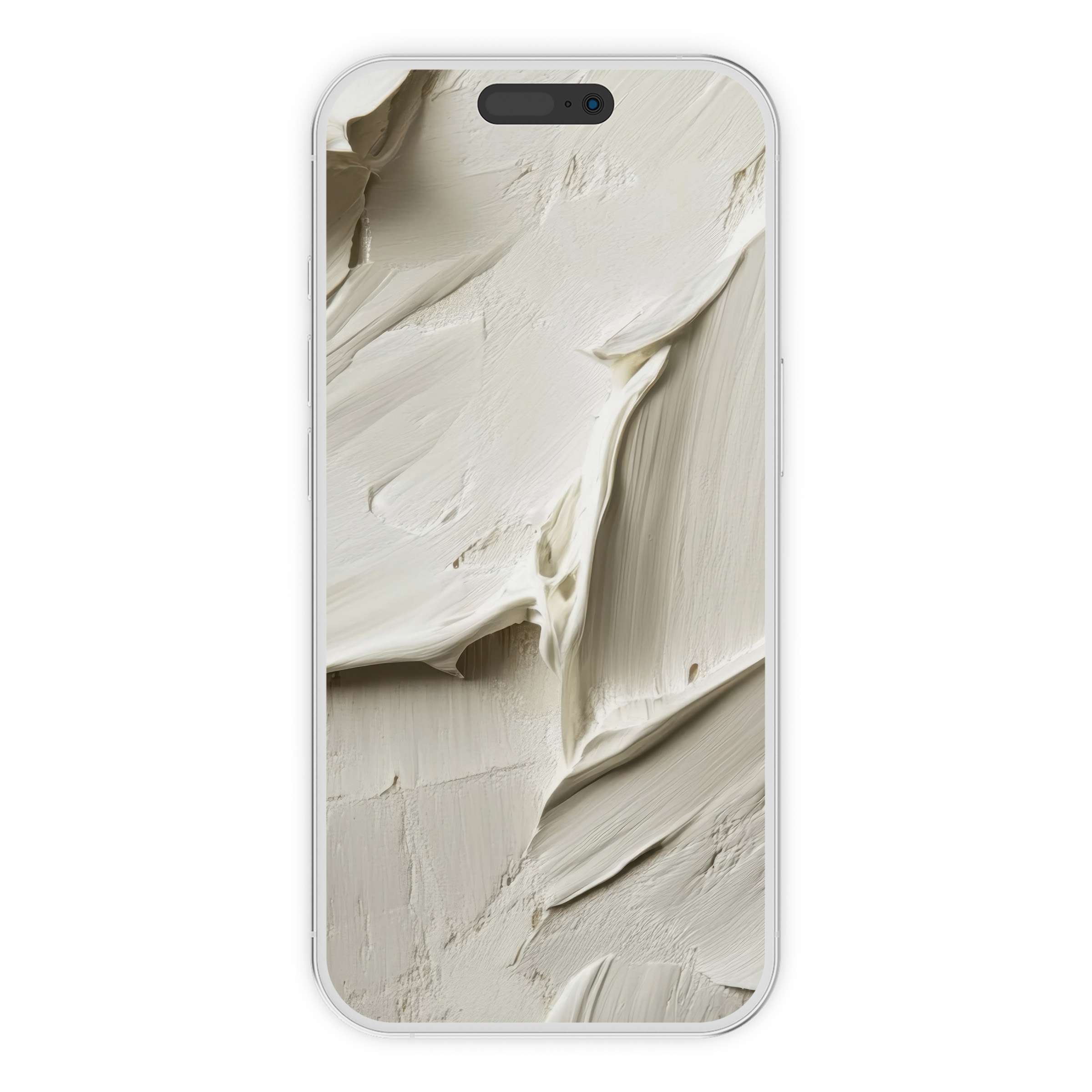 Neutral iPhone wallpaper featuring calming textured cream swirls offering an elegant digital download phone background for Android too