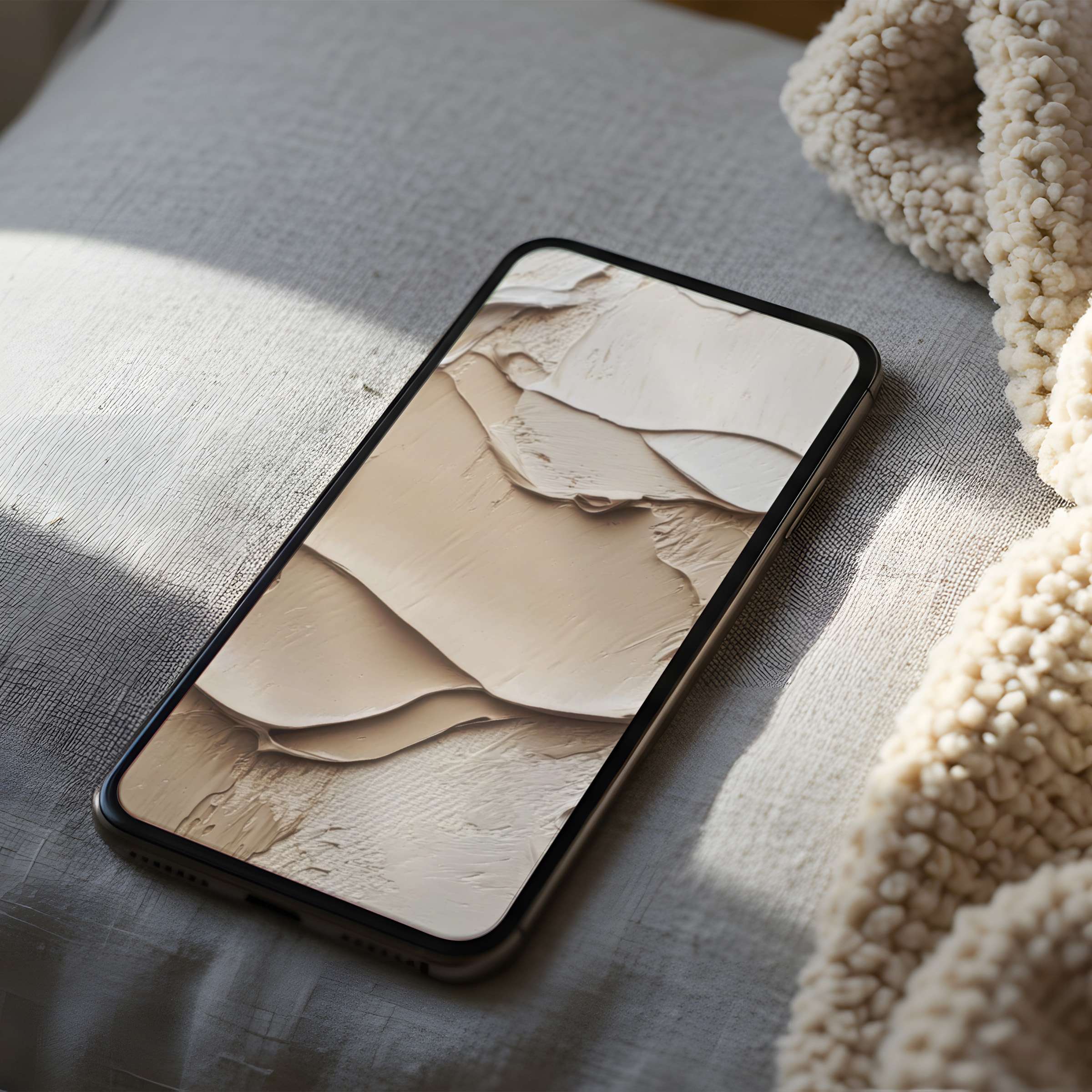 Creamy abstract texture phone wallpaper on high-resolution iPhone blends elegance and calm, perfect for digital download and all devices