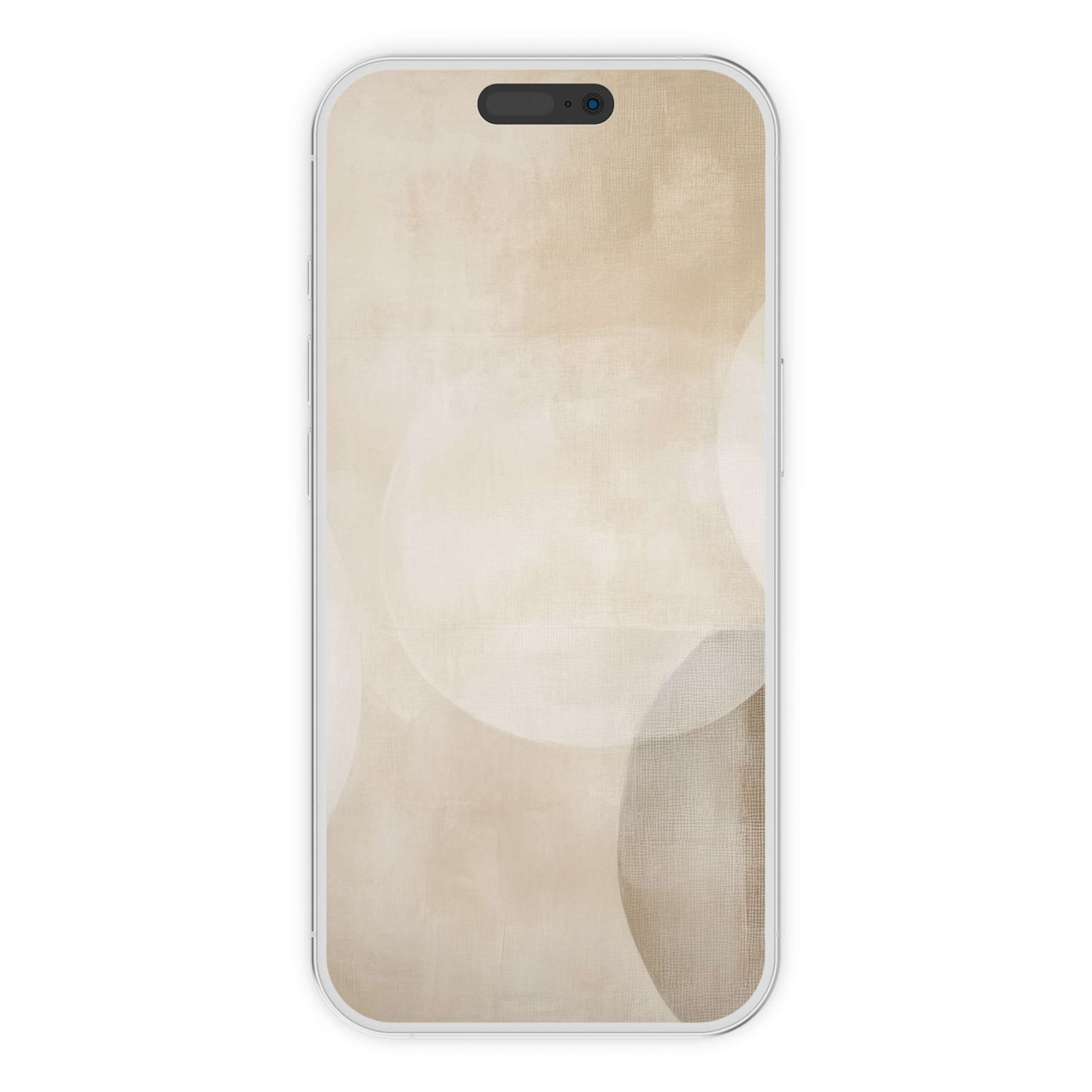 Neutral iPhone wallpaper with soft beige and white abstract textures offering a calming digital download phone background suitable for all devices