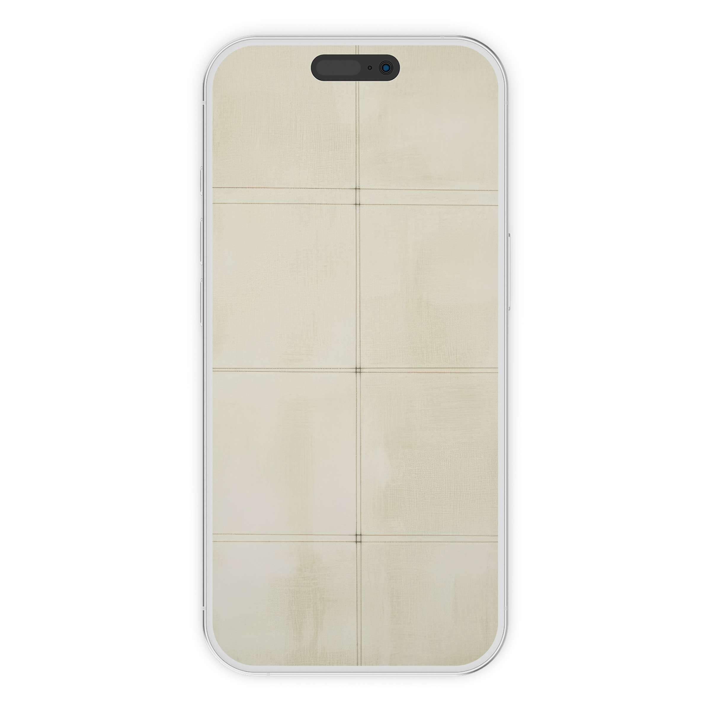 Elegant neutral iPhone wallpaper showcasing a minimalist grid pattern in soft earthy tones for phone background digital download