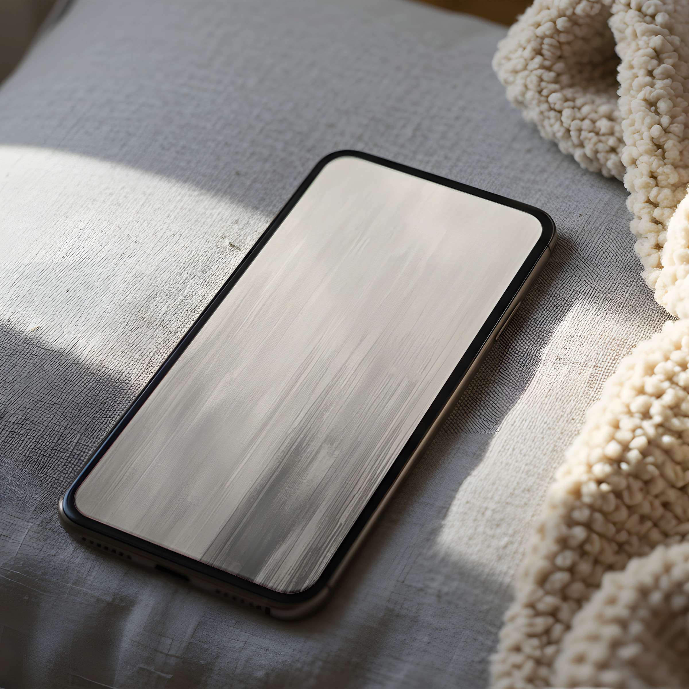 Elegant abstract gray phone wallpaper with soft brushstrokes, perfect high resolution fit for iPhone and Android digital download