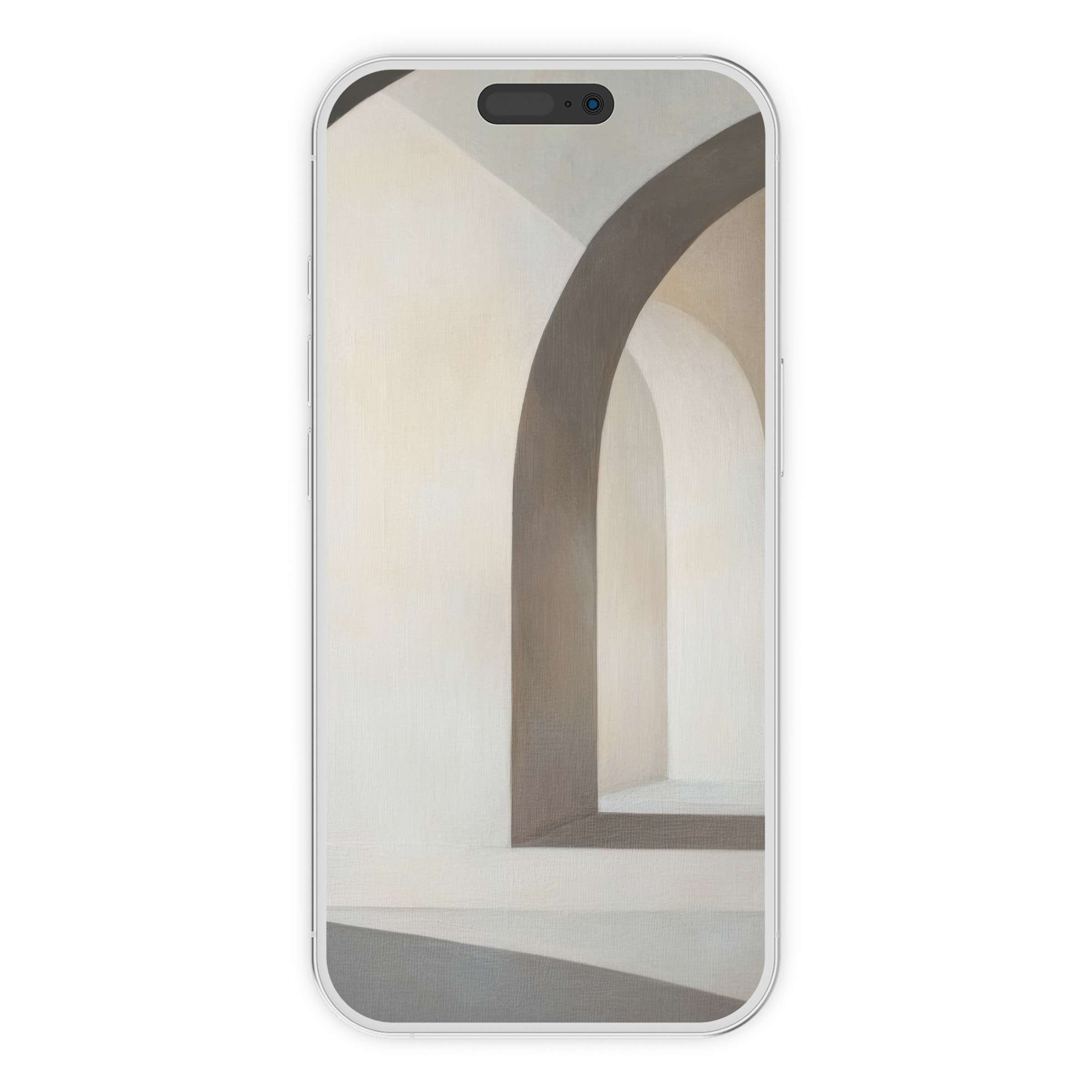Elegant neutral iPhone wallpaper digital download with minimal arches in soft beige tones perfect phone background for tranquility