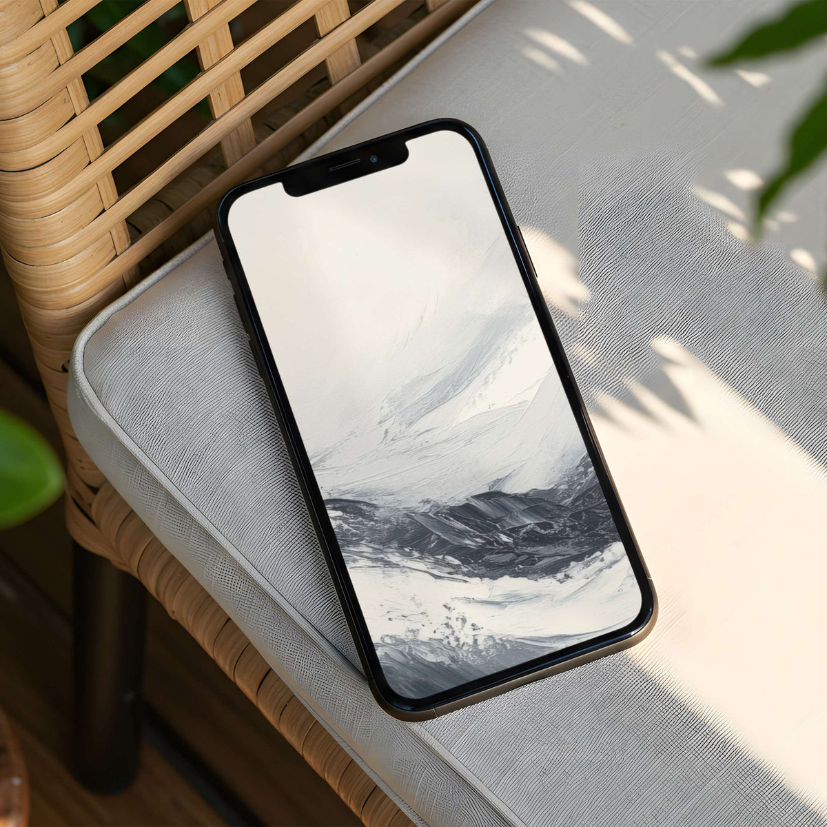 Elegant iPhone background featuring abstract fluid art in soothing monochrome tones for instant download to your phone for calm inspiration