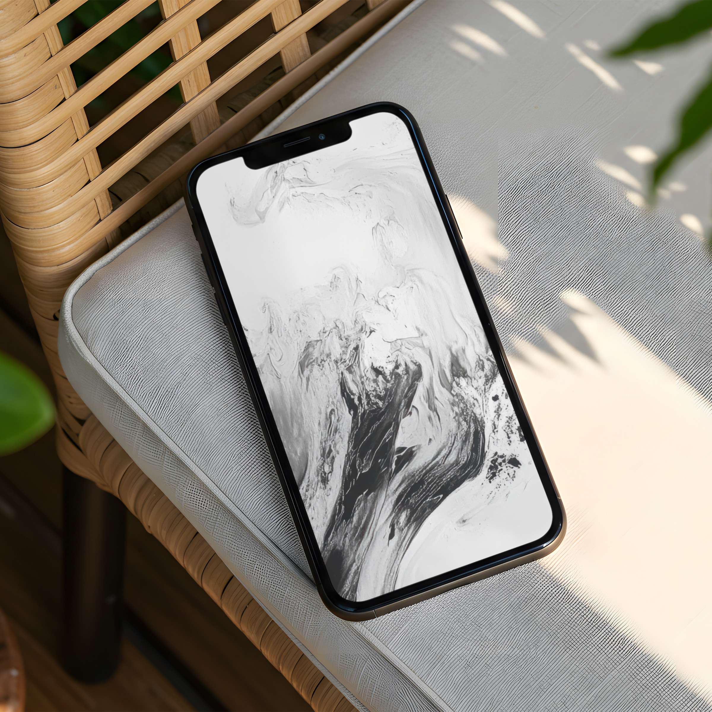 Elegant abstract black and white iPhone background for instant download enhances calm and inspiration for any phone display