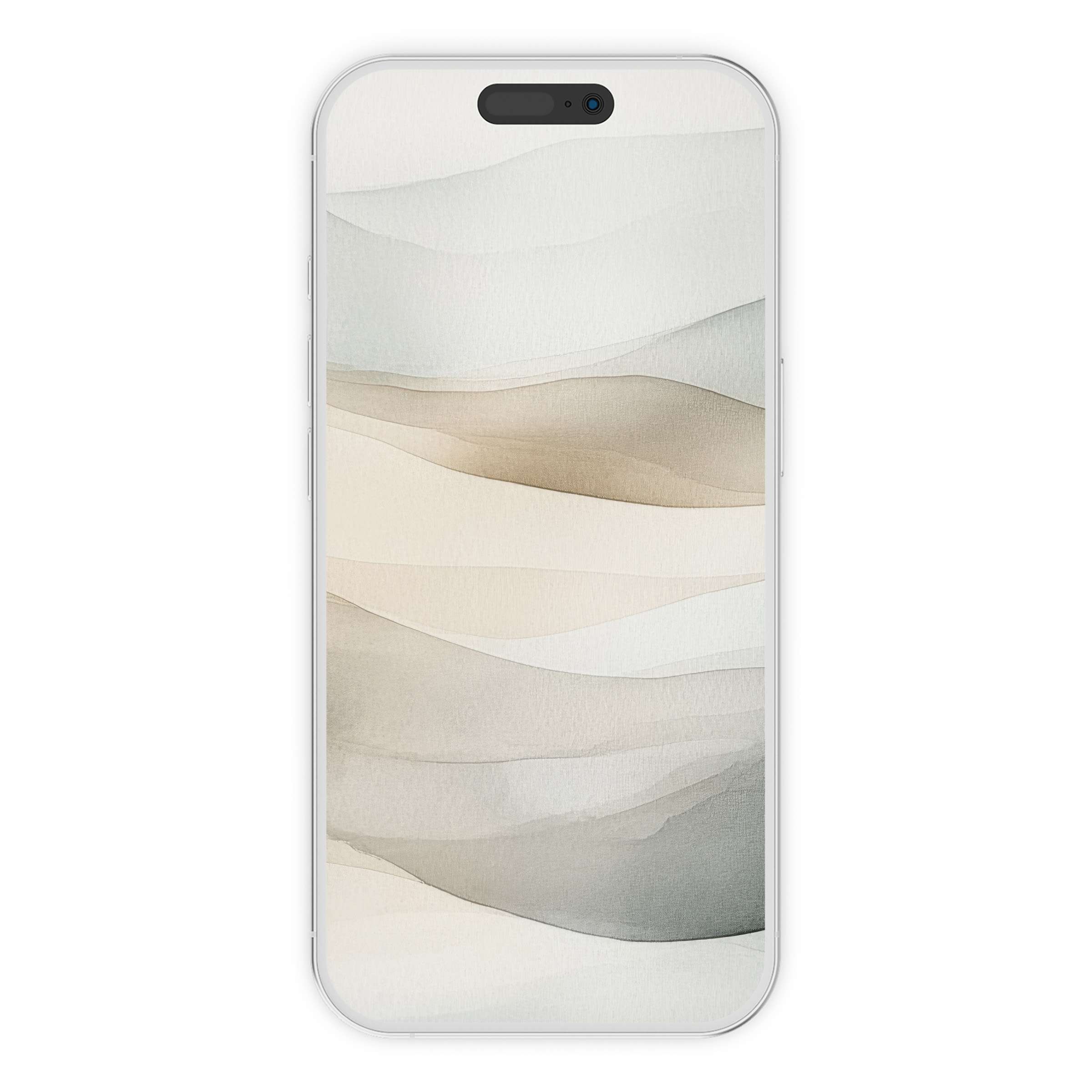 Neutral iPhone wallpaper featuring soothing watercolor waves, ideal phone background digital download for serene and stylish screens