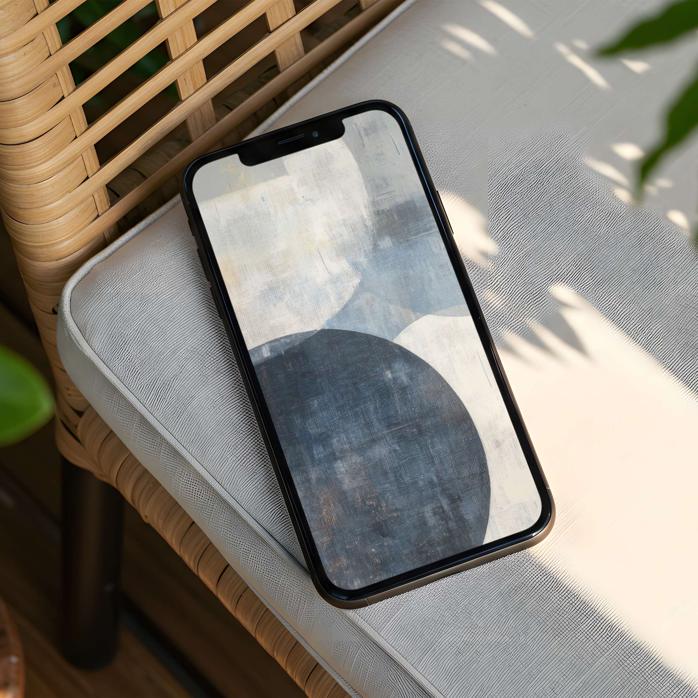 Elegant abstract iPhone background in soothing earth tones offering calm inspiration instant download for phone aesthetics