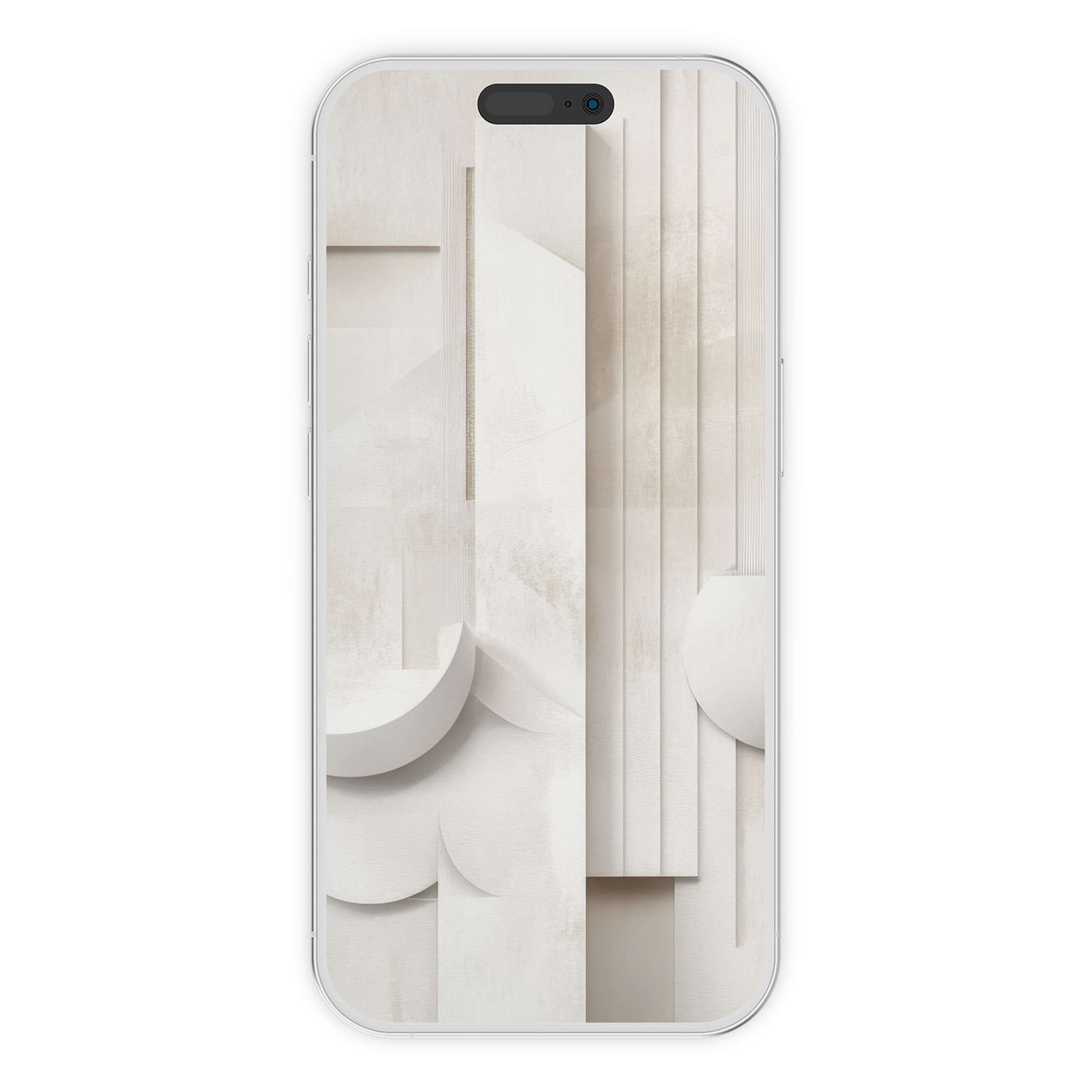 Neutral iPhone wallpaper featuring abstract beige tones and geometric forms, perfect as a digital download phone background for a serene aesthetic