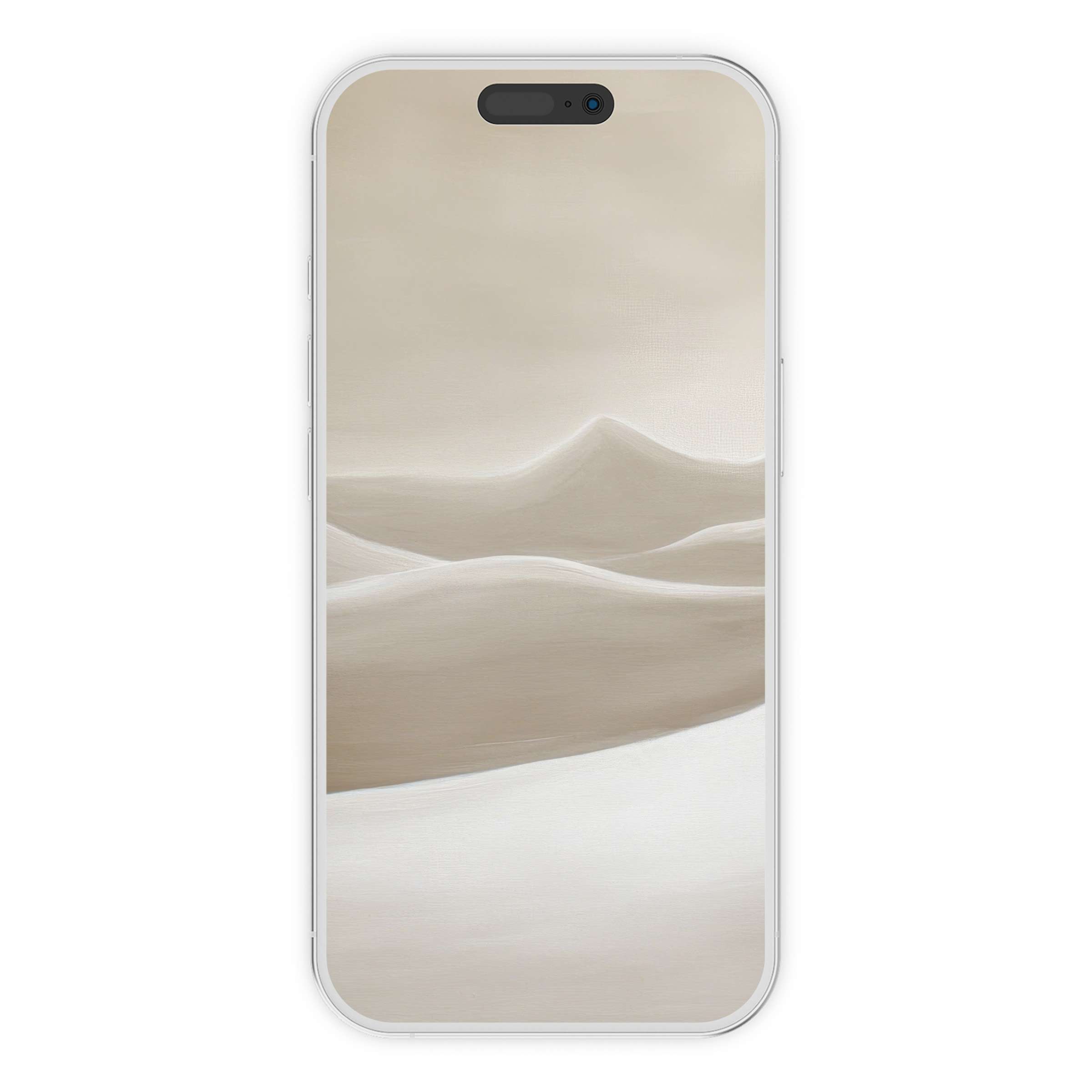 Neutral iPhone wallpaper features serene beige dunes, offering a calming digital download for elegant phone backgrounds and decor