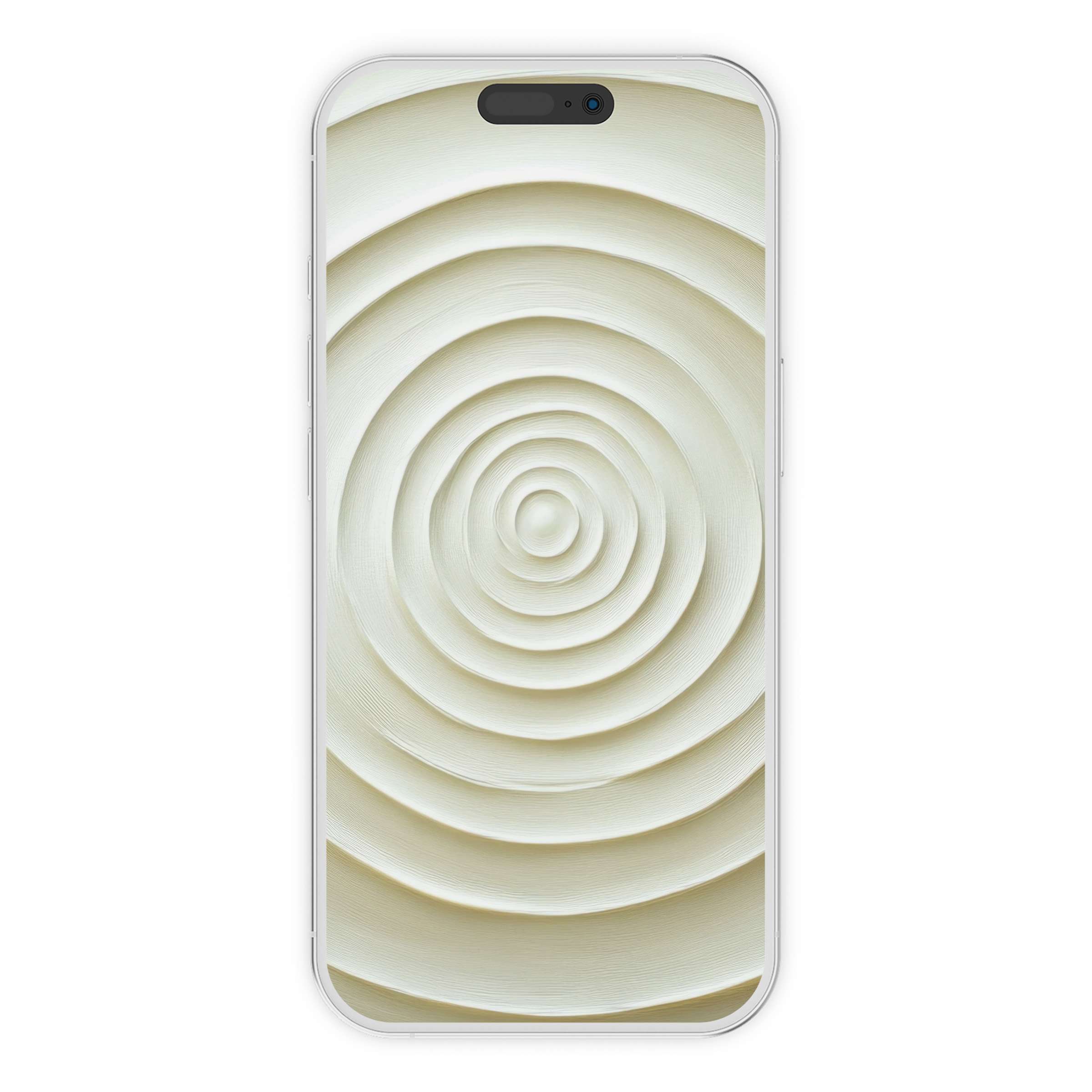 Neutral iPhone wallpaper with calming concentric cream textures, an elegant digital download for a serene phone background experience