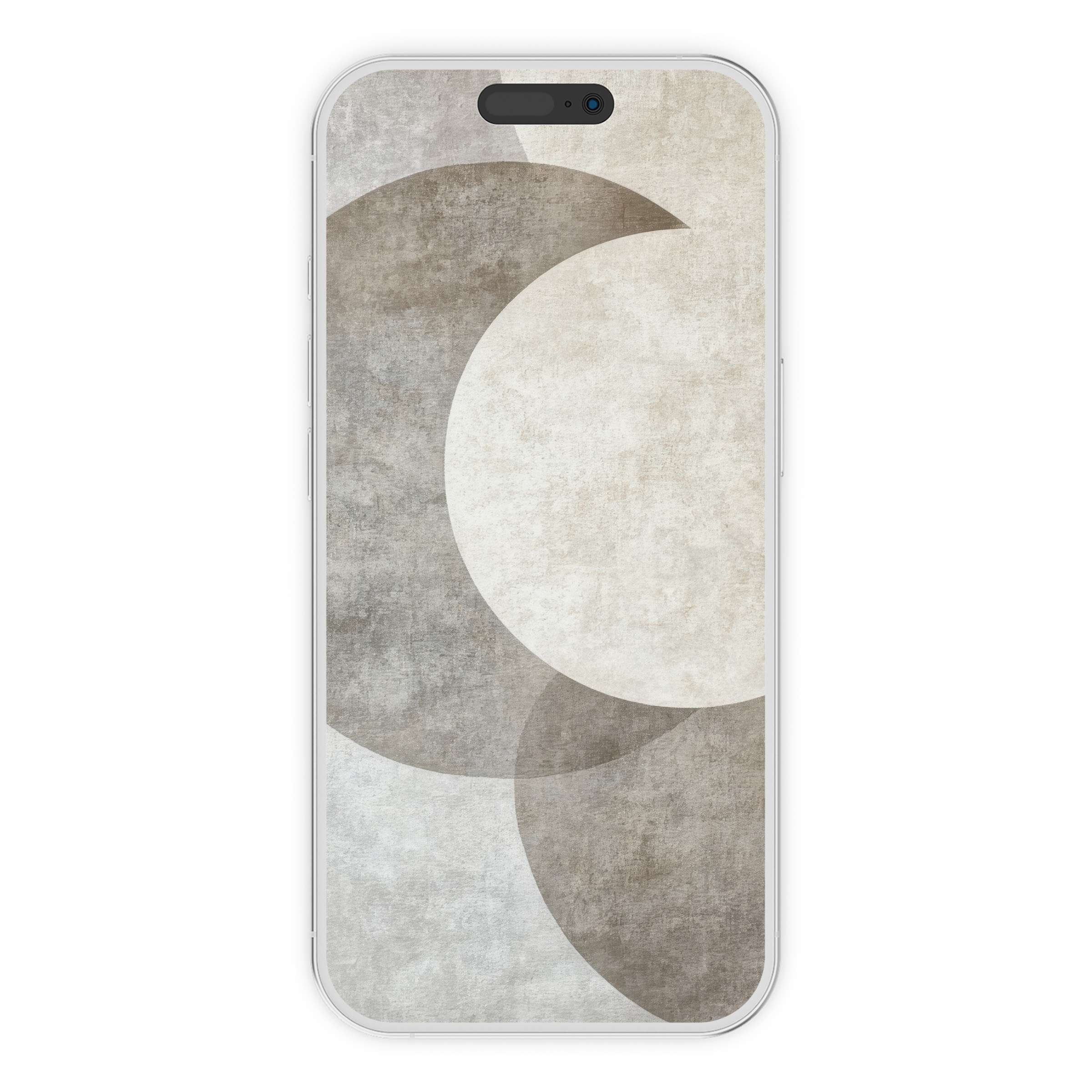 Neutral iPhone wallpaper with textured lunar designs offers an elegant phone background for iPhone and Android digital download use