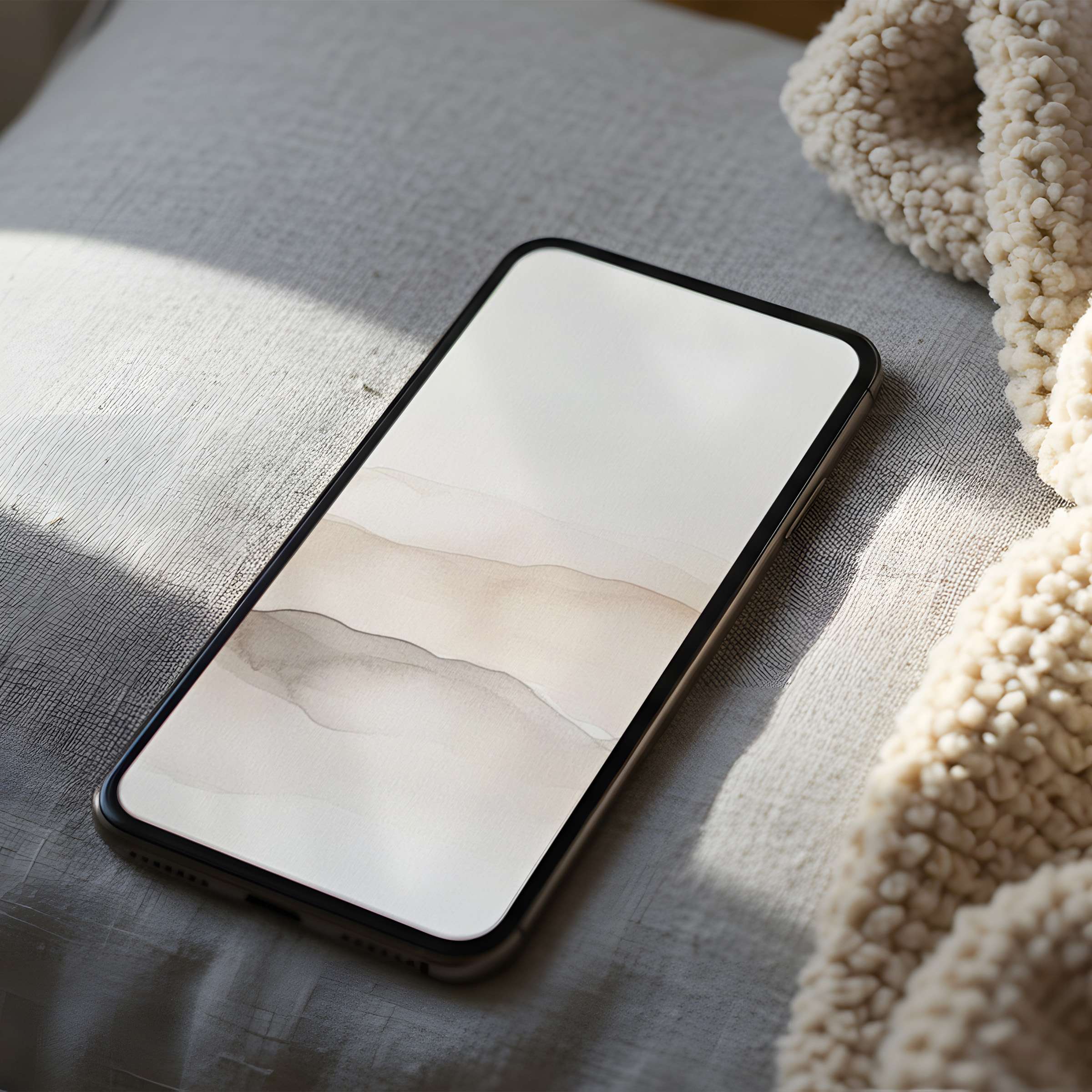 Soft earthy tones create an elegant phone wallpaper suitable for iPhone and Android phones, offering a curated, calming digital download