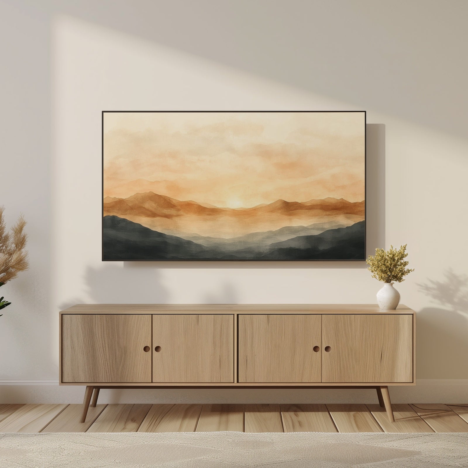 Neutral Frame TV Art Landscape