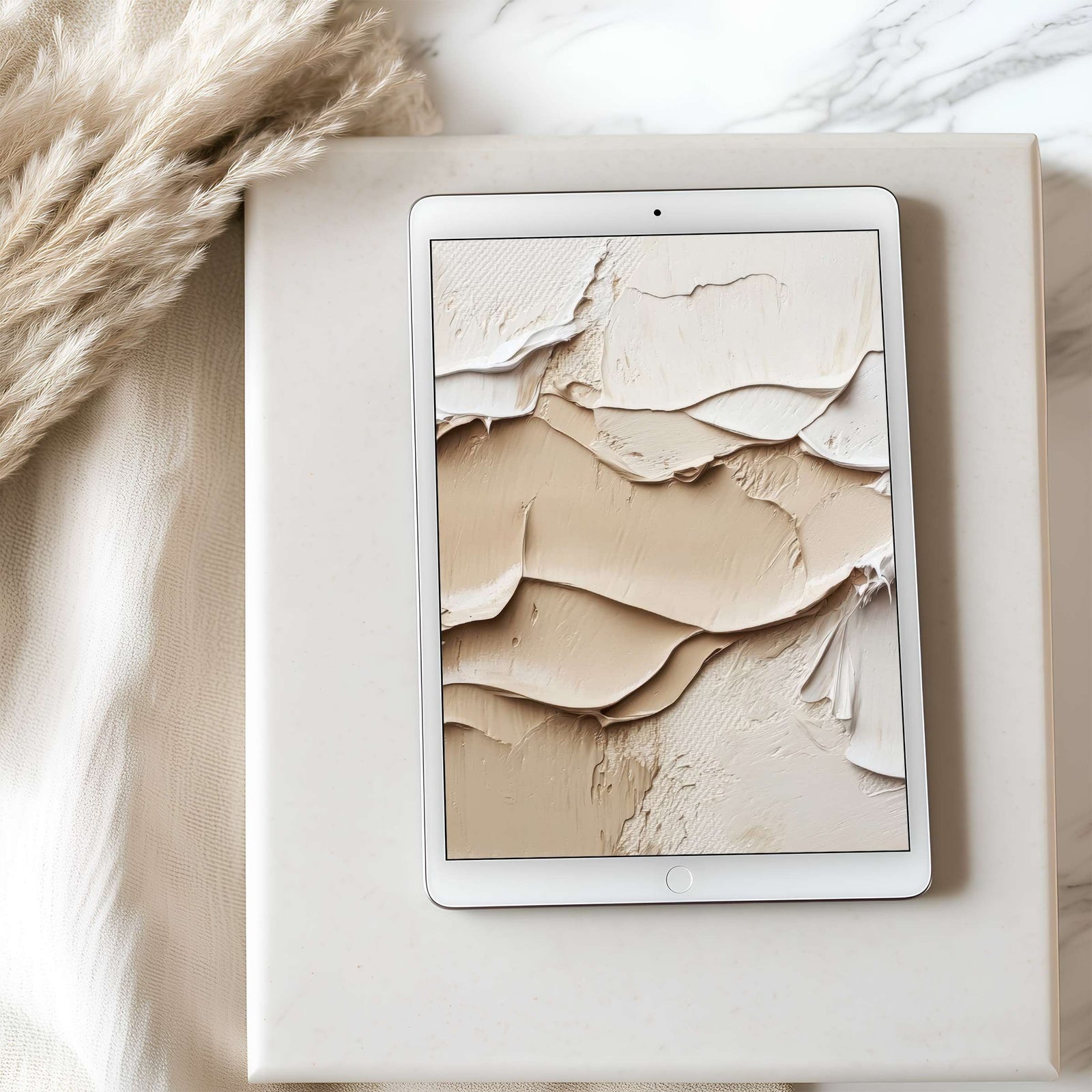 Neutral iPad Wallpaper Layered Brushstrokes Serenity Abstract