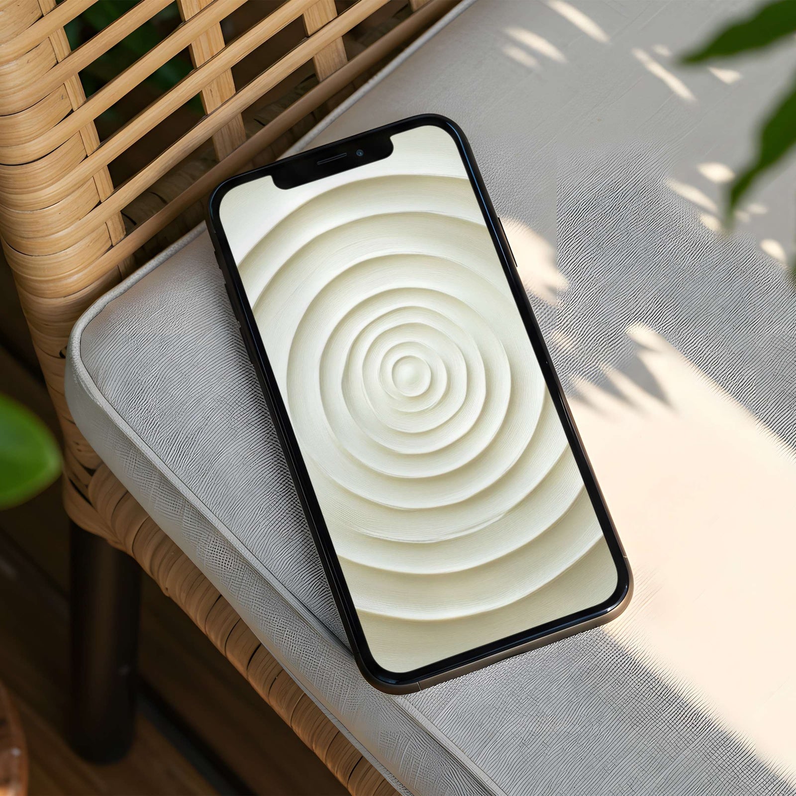 Neutral iPhone Wallpaper Tranquil Abstract Concentric Circles Design