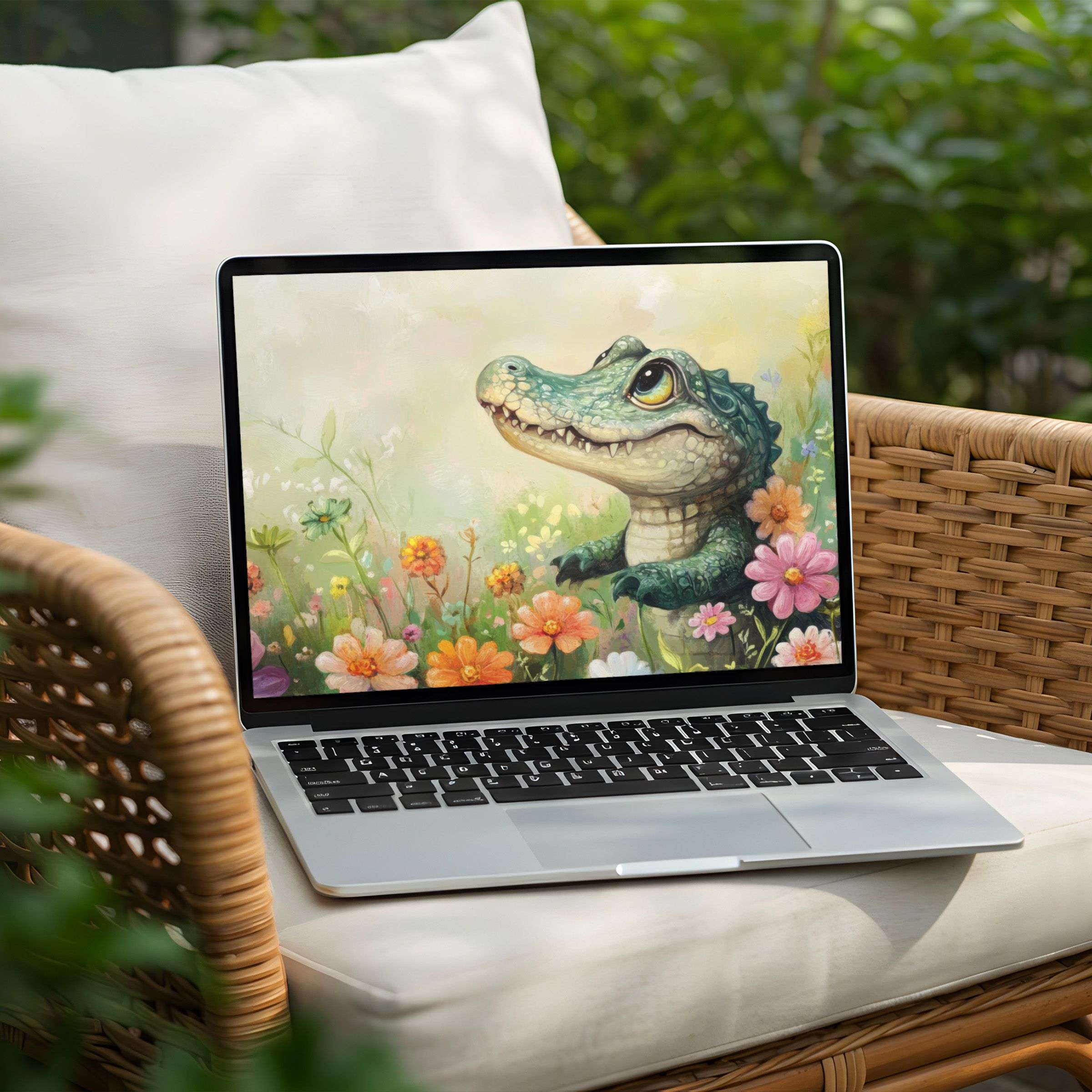 Inspire calm with an instant download of this whimsical floral desktop background on your PC or Laptop for mindful relaxation