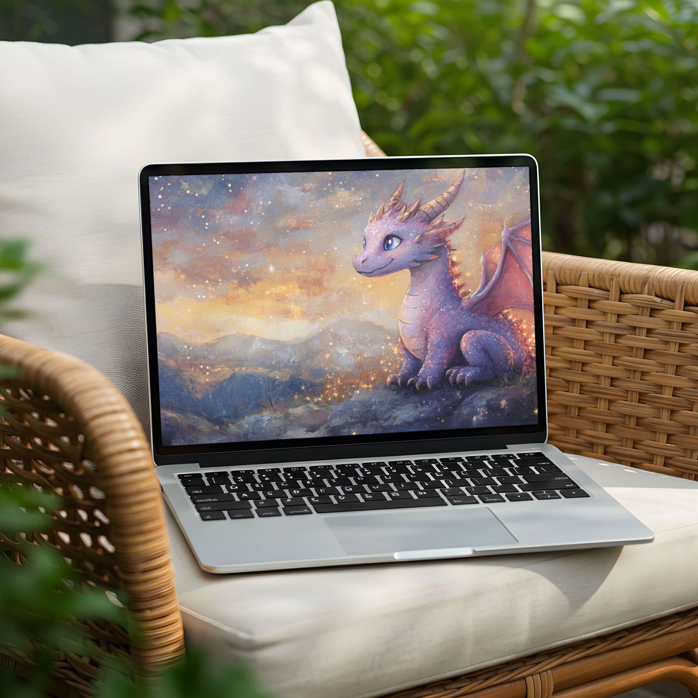 Inspire calm with this magical dragon desktop background for PC and Laptop instant download for mindful digital ambiance