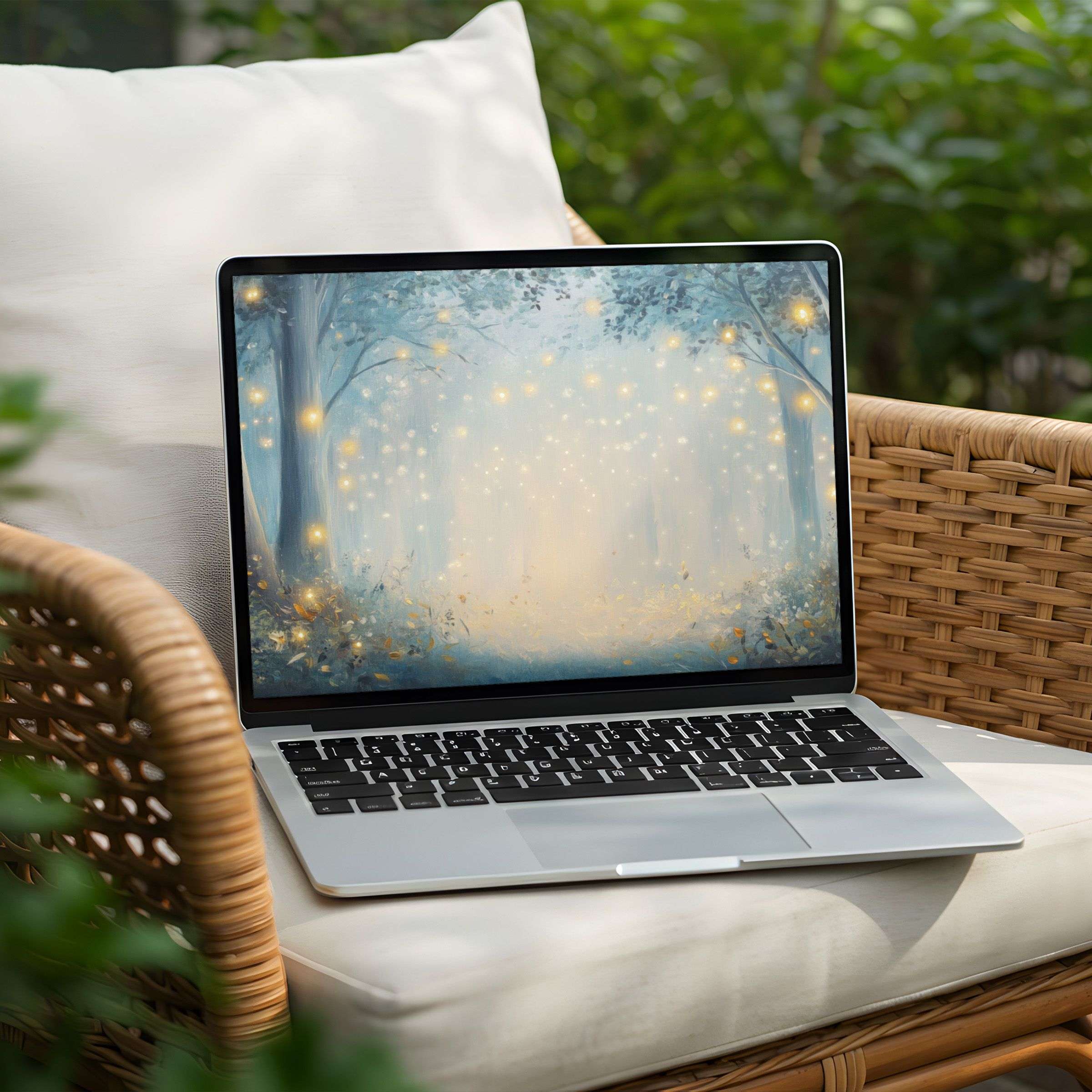 Soothing forest-inspired desktop background for PC or Laptop instant download to enhance mindfulness and inspire calm elegance