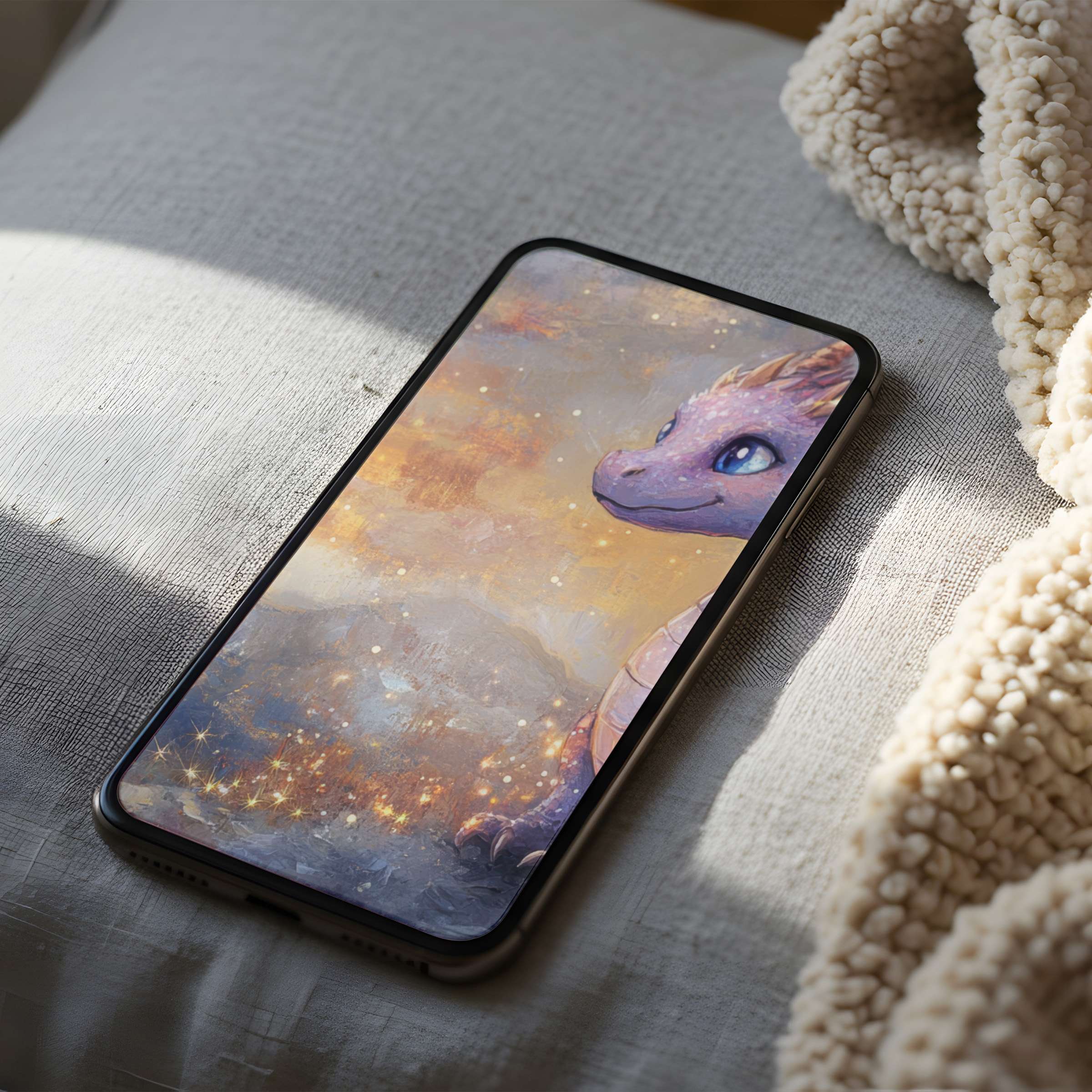 Elegant dragon-themed phone wallpaper with calming pastel hues enhances your iPhone's aesthetics, suitable for Android download too