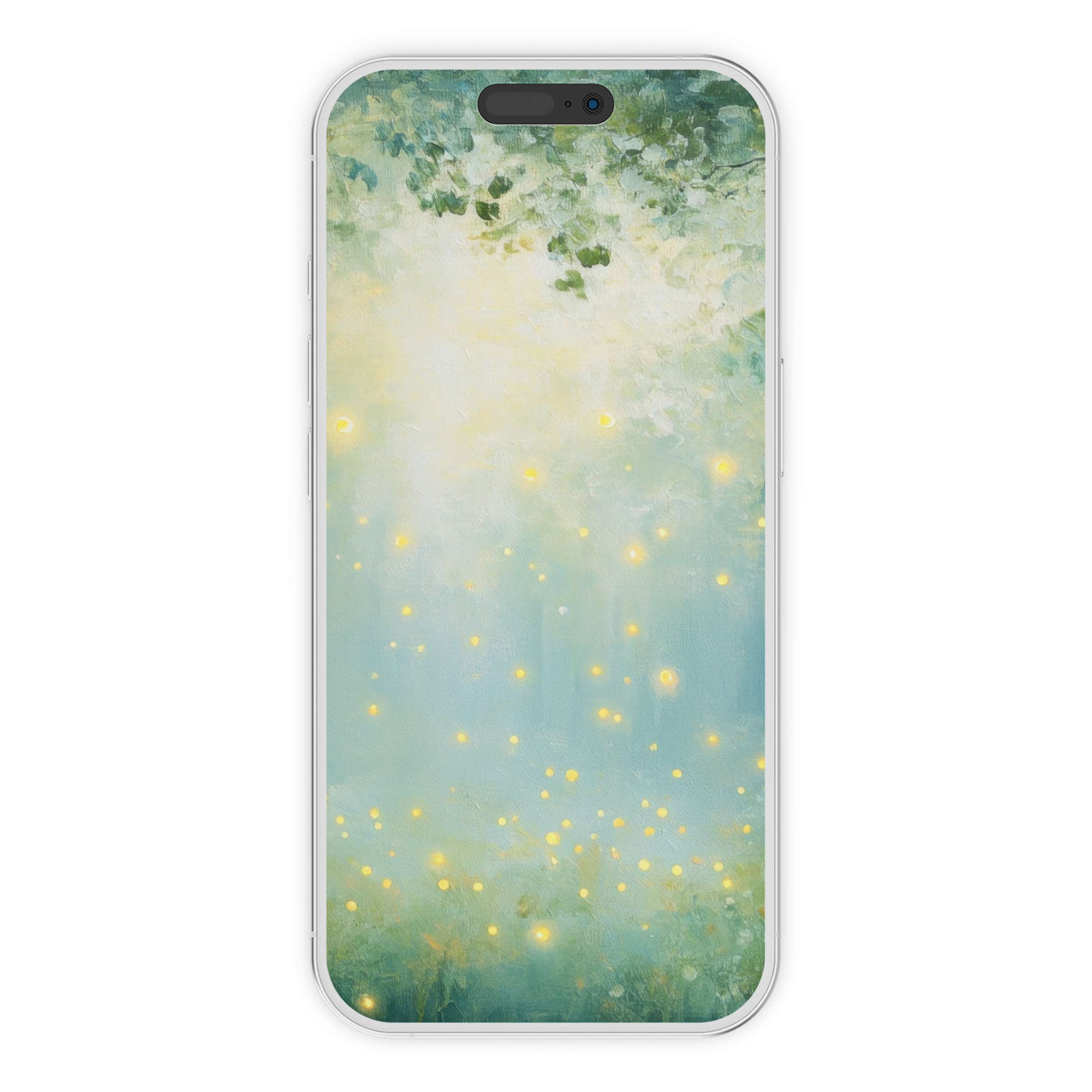 Nursery iPhone wallpaper featuring a serene green and yellow digital download background evokes tranquility on any phone screen