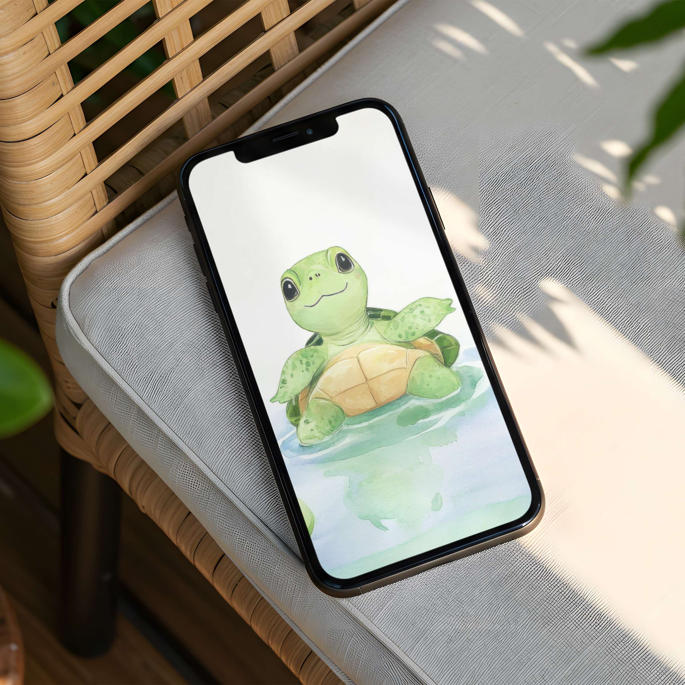 Elegant turtle-themed iPhone background for instant download brings calm inspiration to your phone screen fitting iPhone and Android