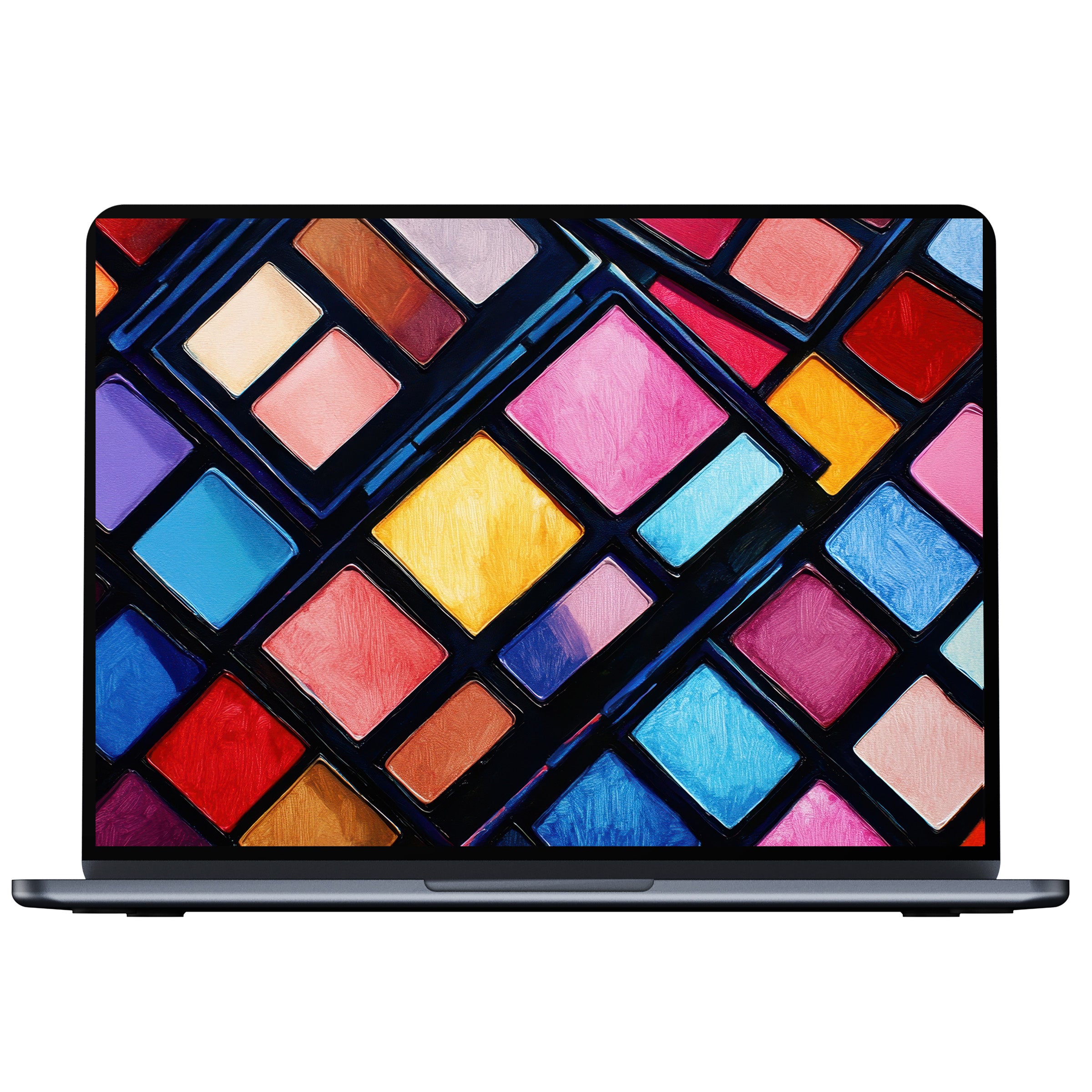 Vibrant pop art desktop wallpaper in bold geometric patterns for digital download brings inspiration to PC, Laptop, Mac users