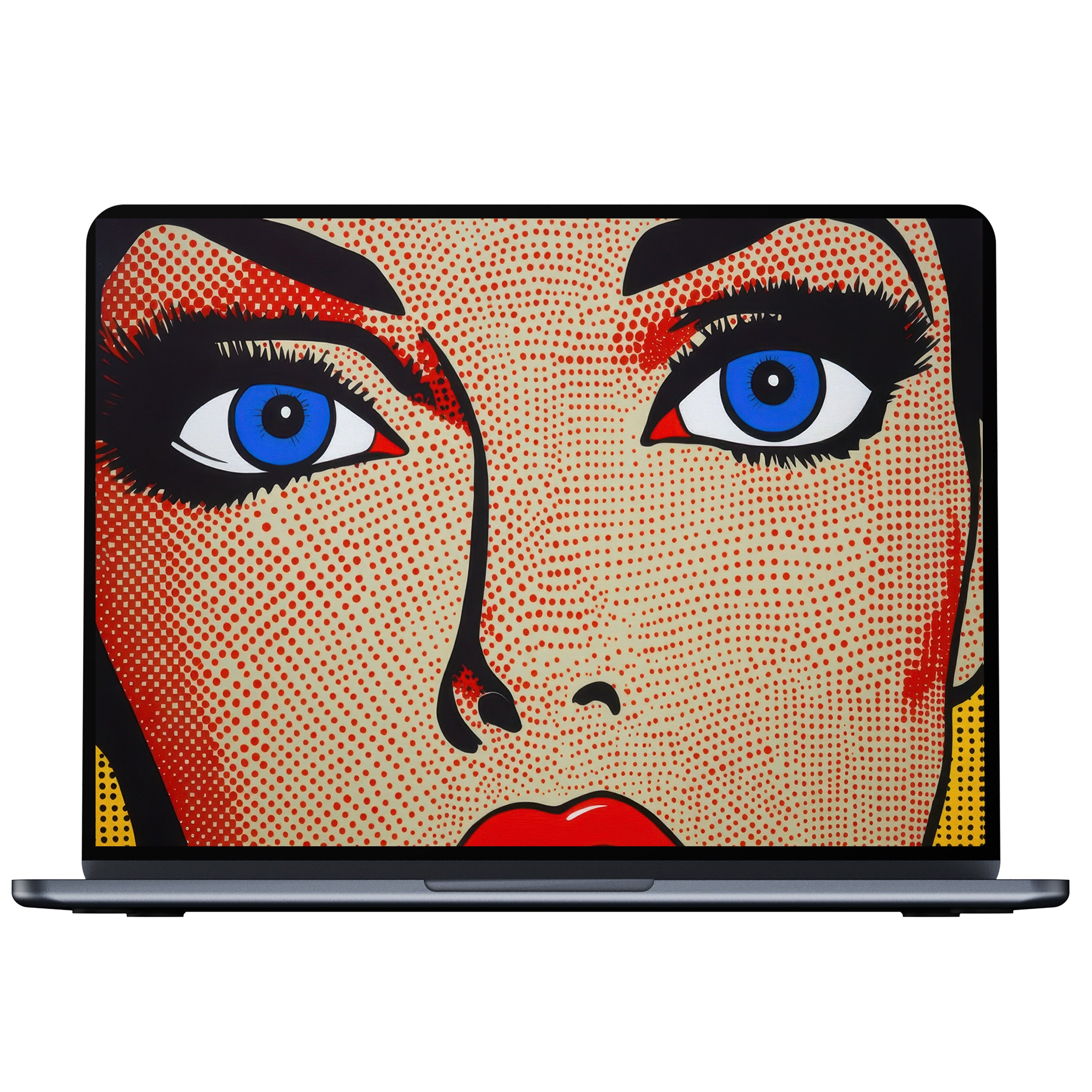 Vibrant pop art desktop wallpaper in bold colors, adding elegance to any PC or laptop design-conscious digital download