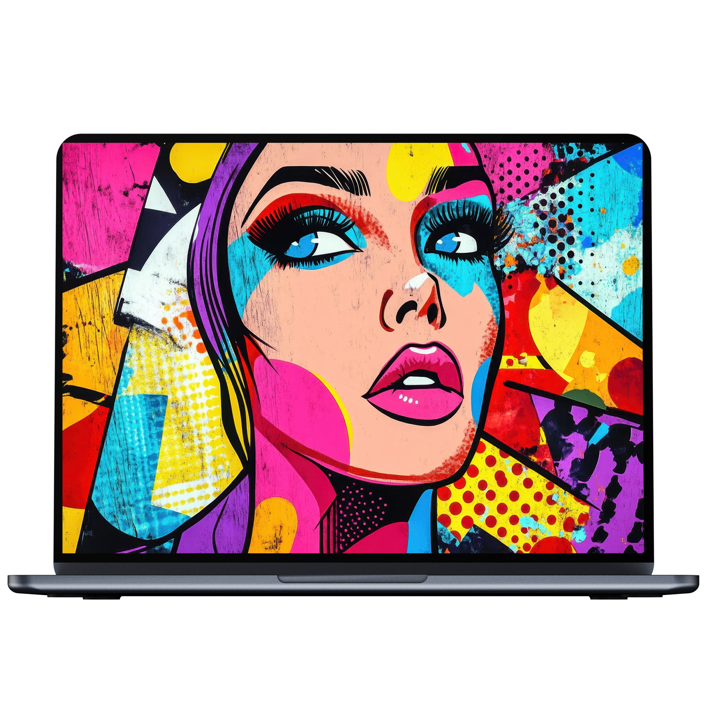 Vibrant pop art desktop wallpaper in bold colors inspires calm and elegance for any PC or laptop digital download masterpiece