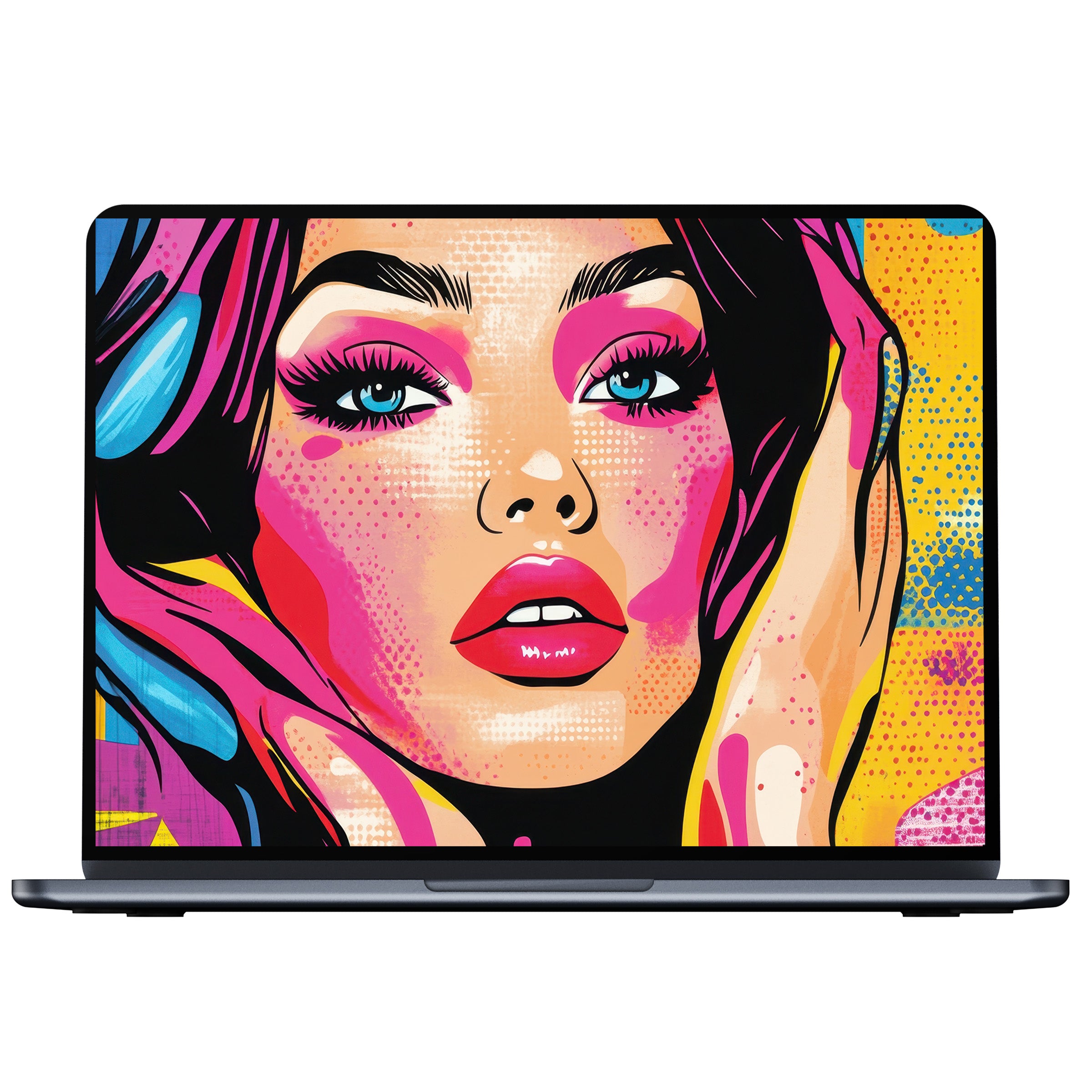 Vibrant pop art desktop wallpaper digital download with colorful abstract beauty for PC or laptop museum-quality inspiration
