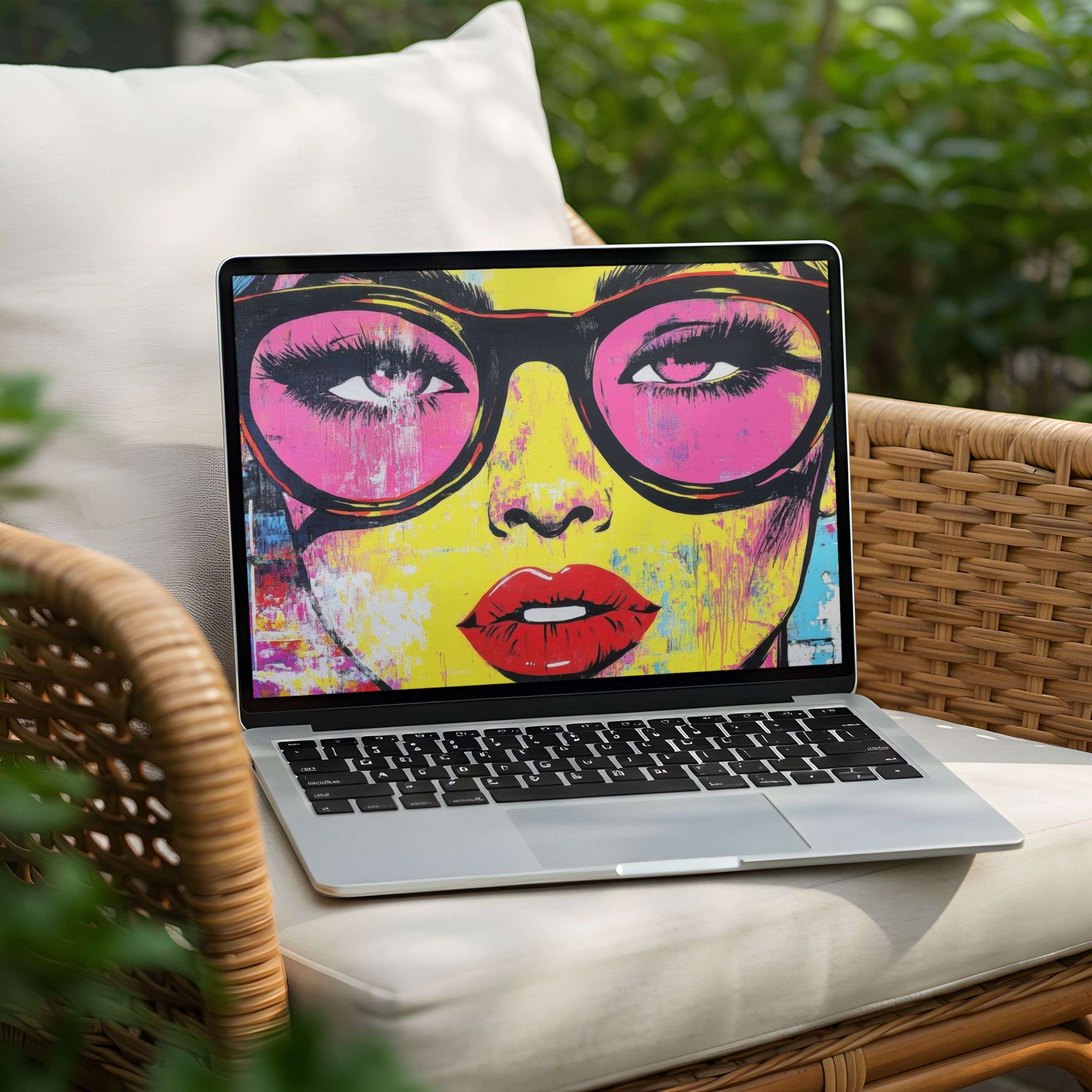 Vibrant pop art desktop background for PC or Laptop instant download to inspire elegance and creativity in your digital space