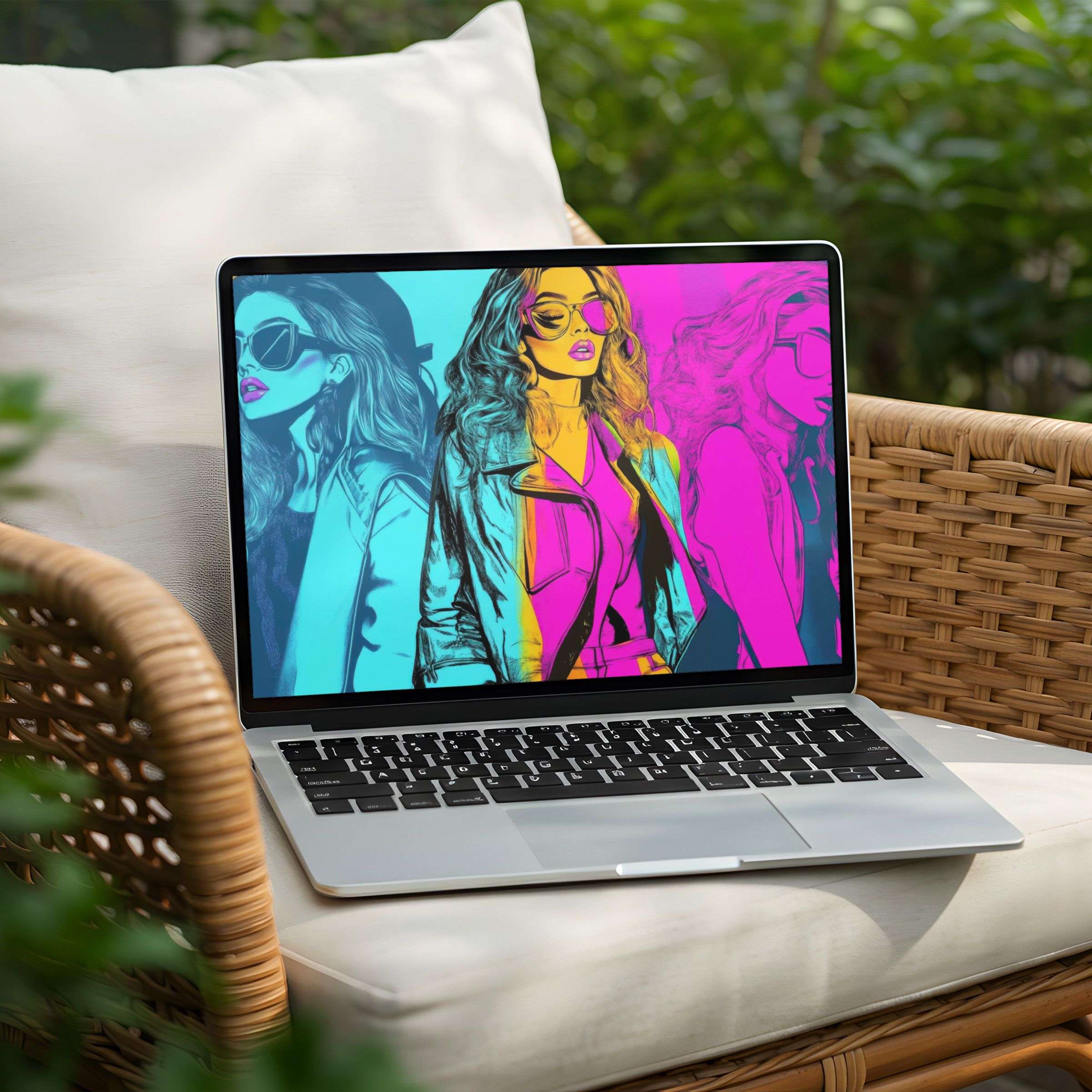 Vibrant pop art desktop background inspires elegance and calm in an instant download for PC or Laptop users seeking mindfulness