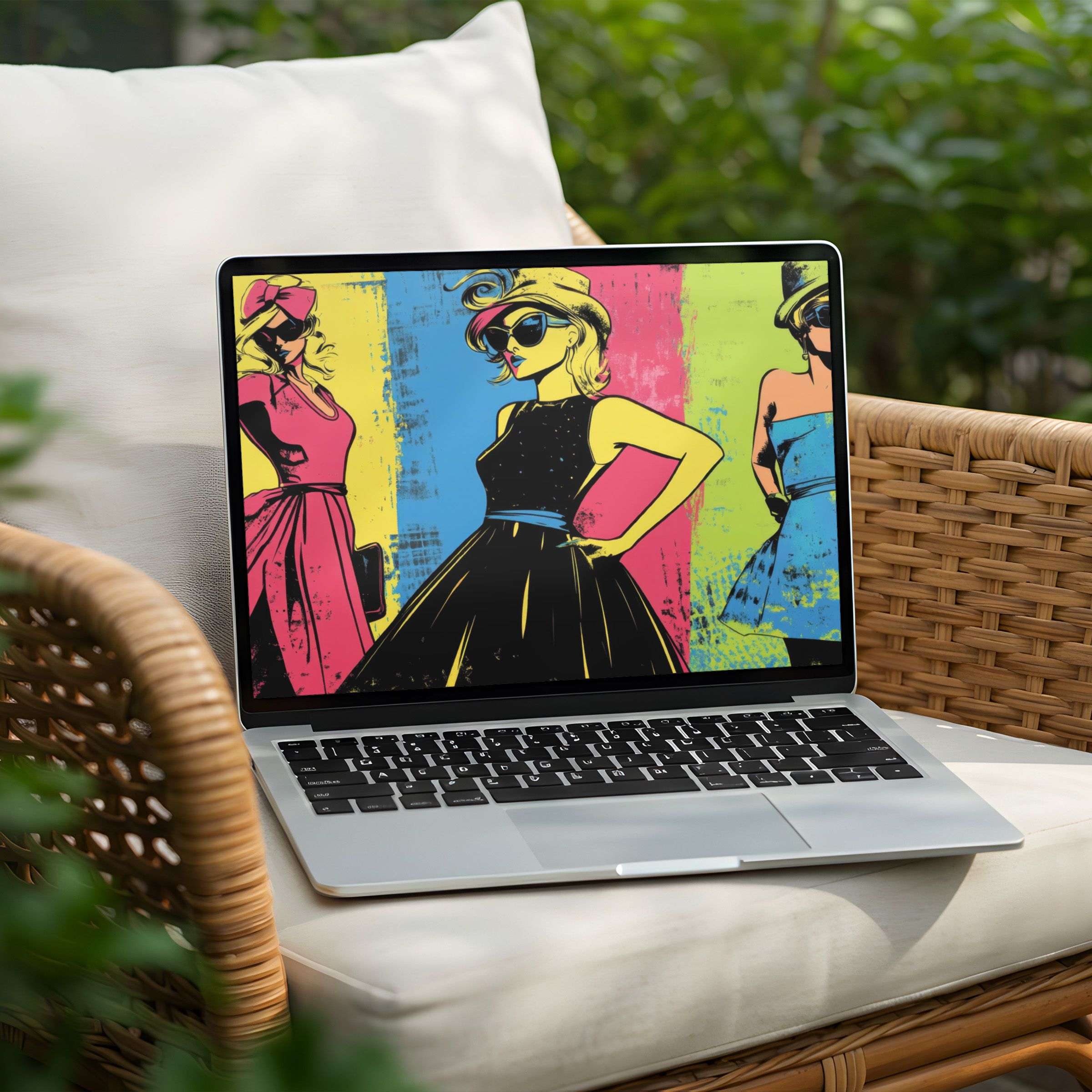 Vibrant pop art desktop background for instant download, inspiring elegance and calm on your PC or Laptop setup