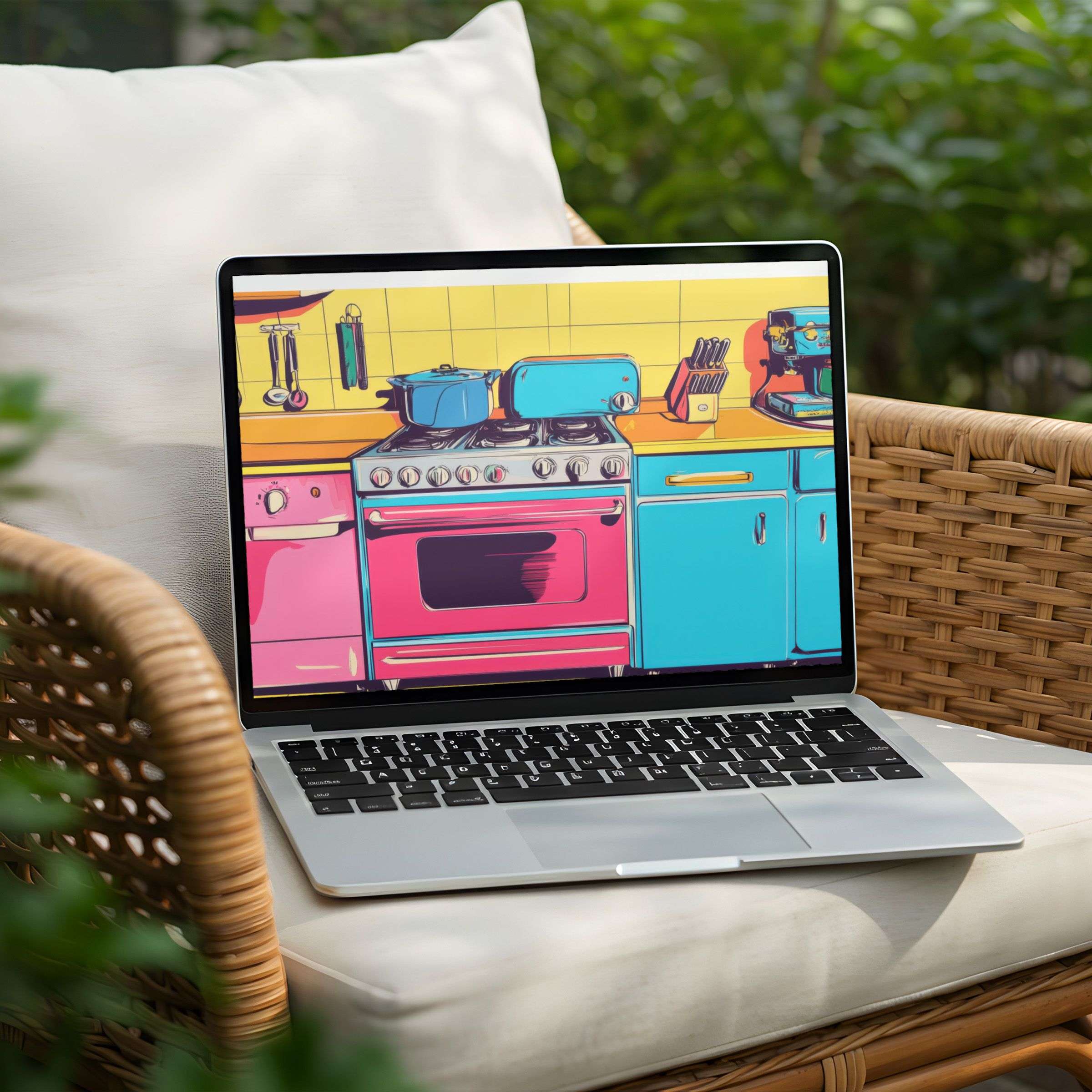 Vibrant digital art desktop background for PC or Laptop evokes calm and inspiration with instant download elegance
