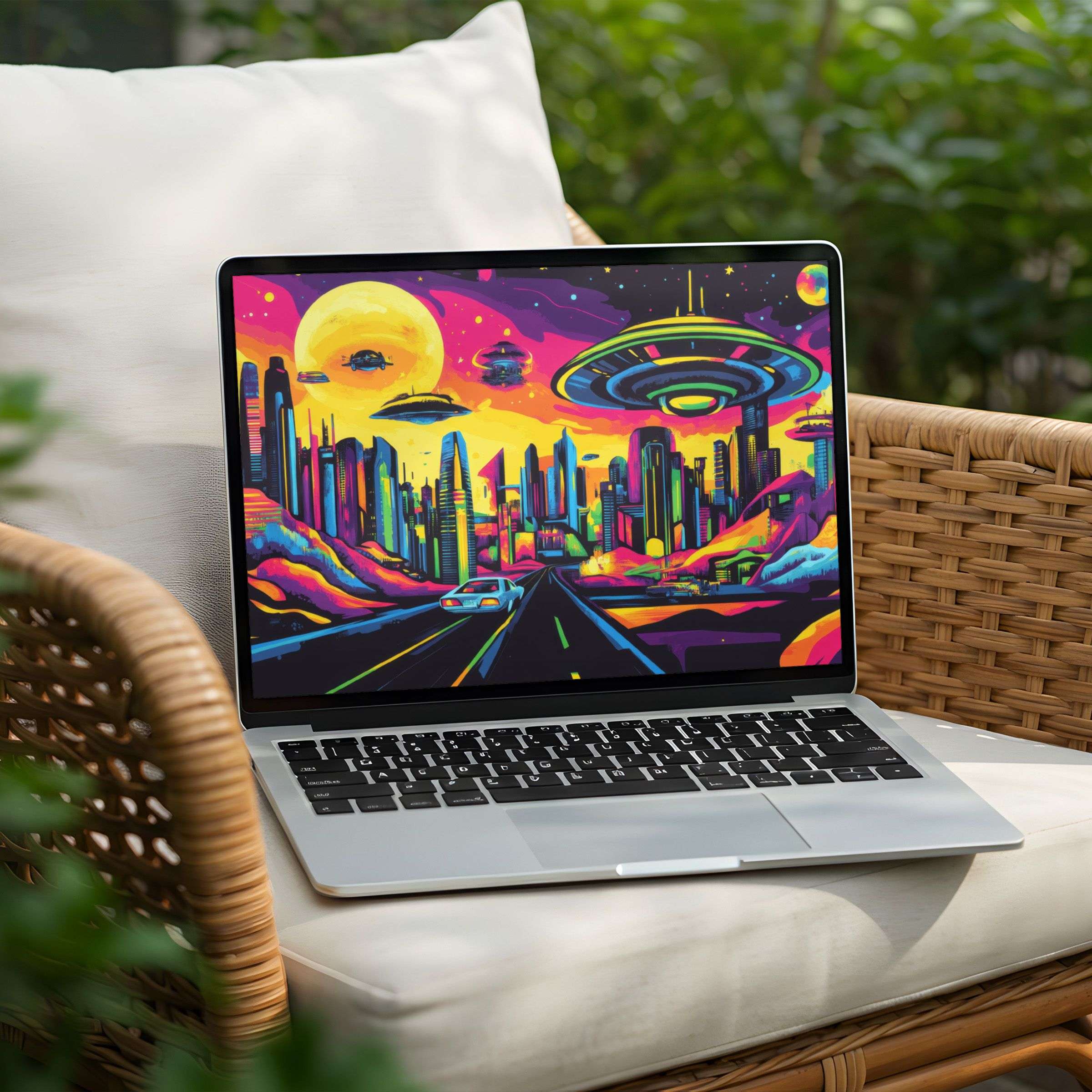 Vibrant digital art desktop background for instant download on PC or Laptop inspiring calm and mindful design elegance