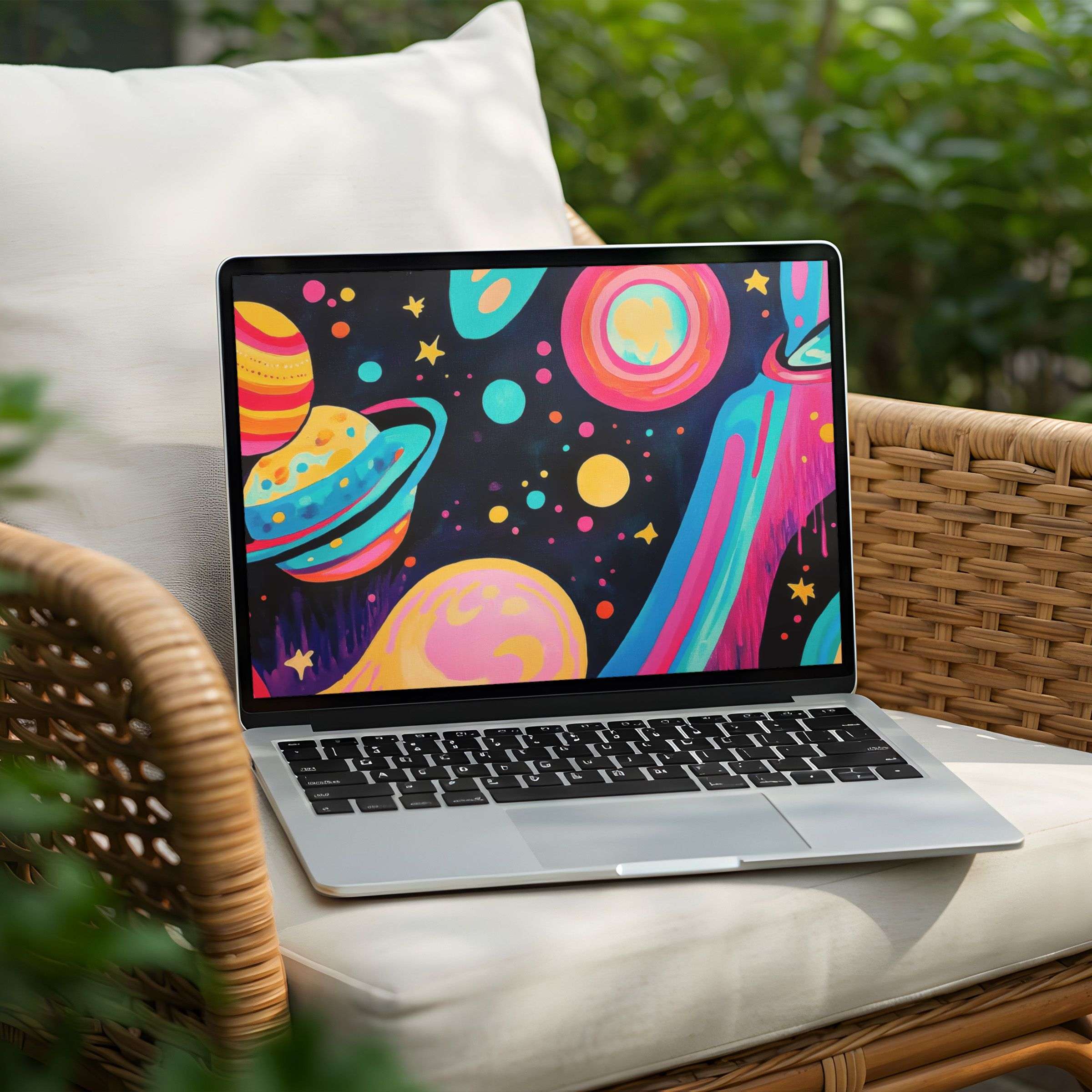 Vibrant cosmic desktop background for PC and Laptop instant download inspiring elegance and mindfulness with each glance