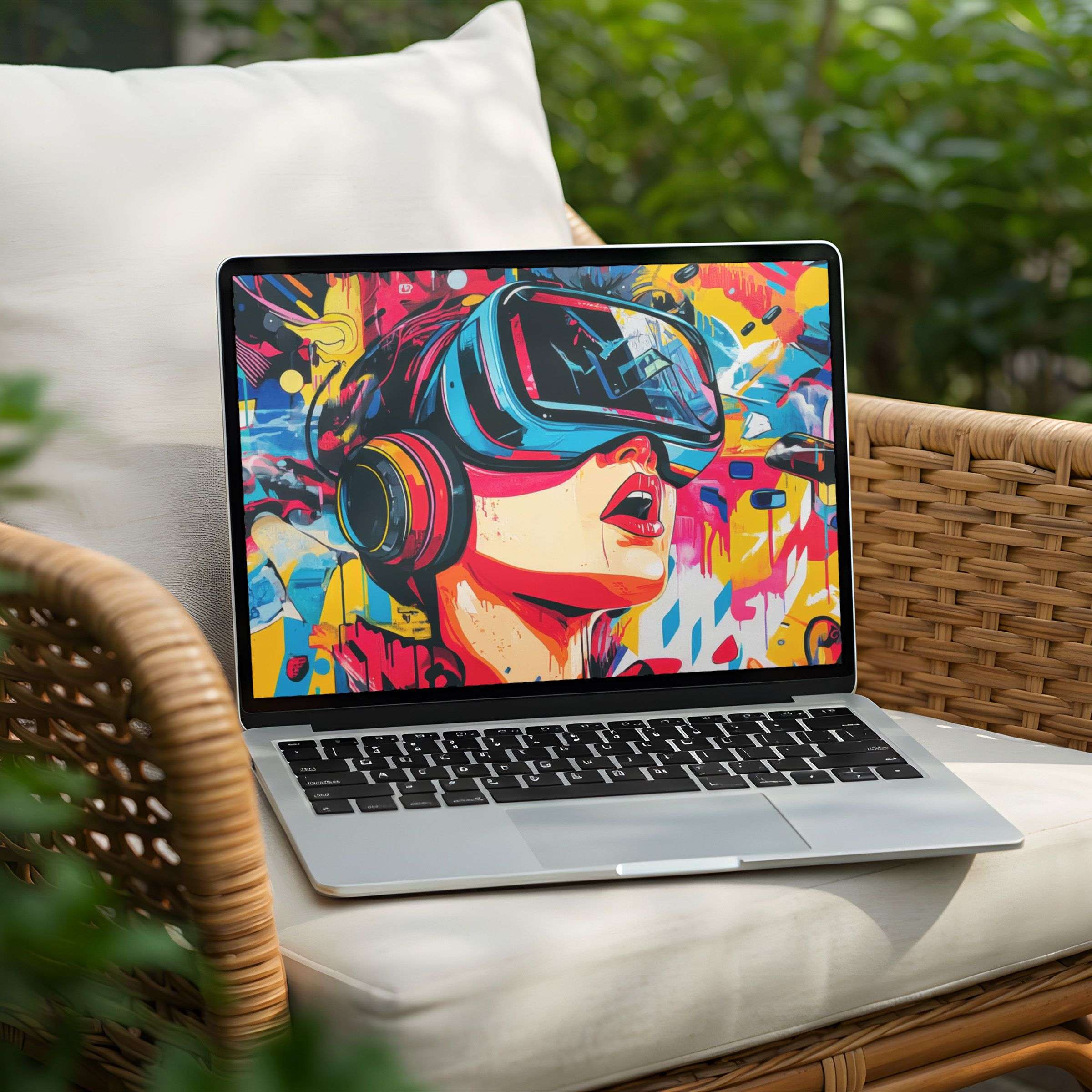 Vibrant digital art desktop background for PC and Laptop instant download to inspire elegance and mindful creativity