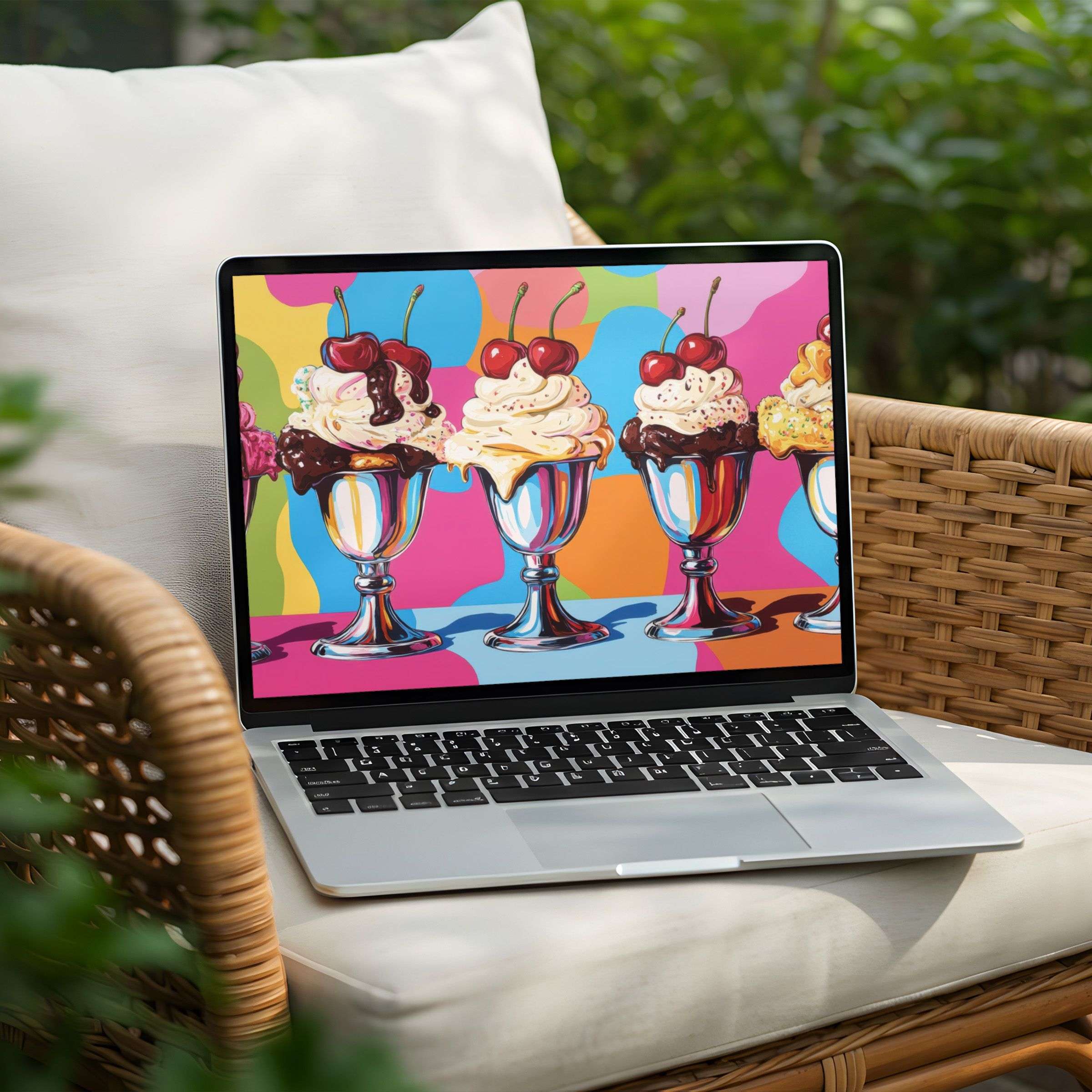 Vibrant dessert art for desktop background on your Laptop or PC Instant download for elegance and joyful inspiration