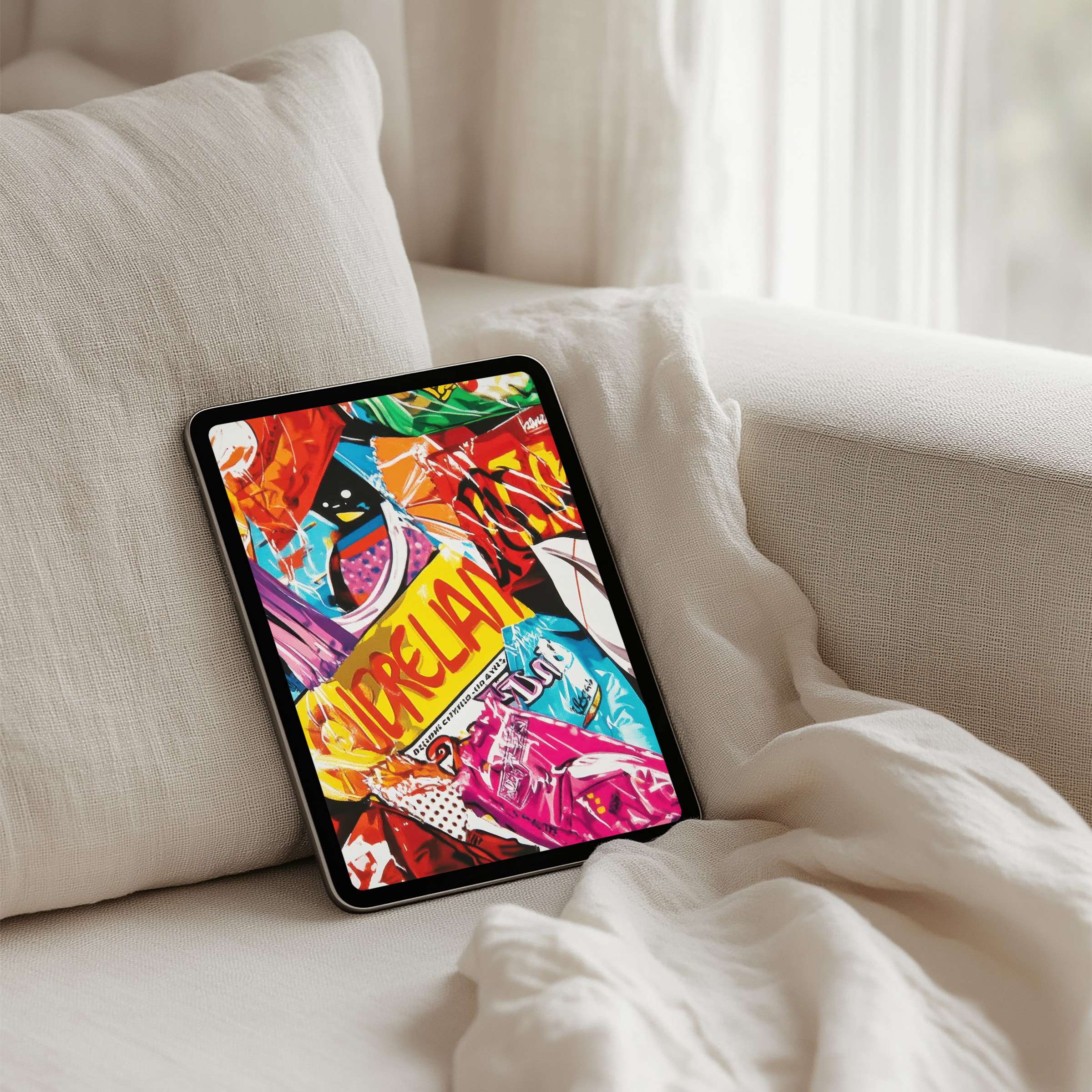 Vibrant modern abstract iPad background for mindful elegance instant download adaptable for any tablet enhancing your calm space