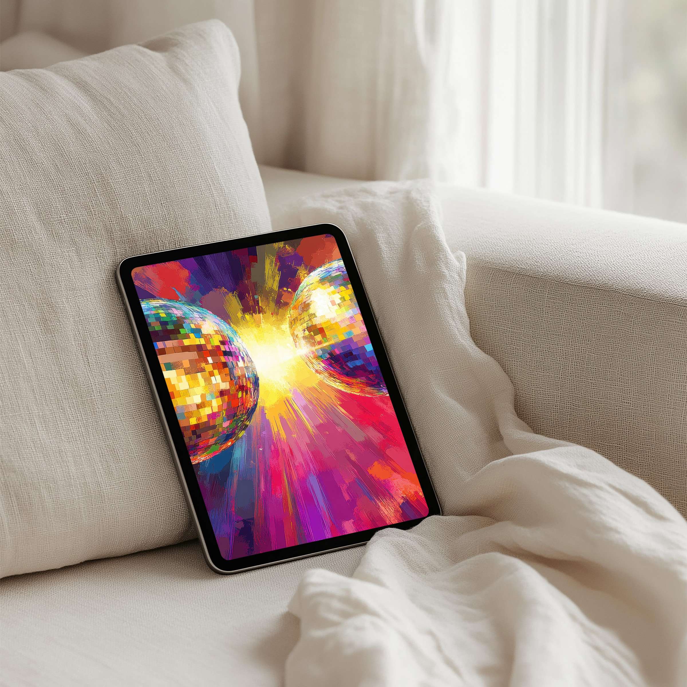 Colorful abstract art enhances mindfulness on this elegant iPad background for instant download Perfect fit for any tablet