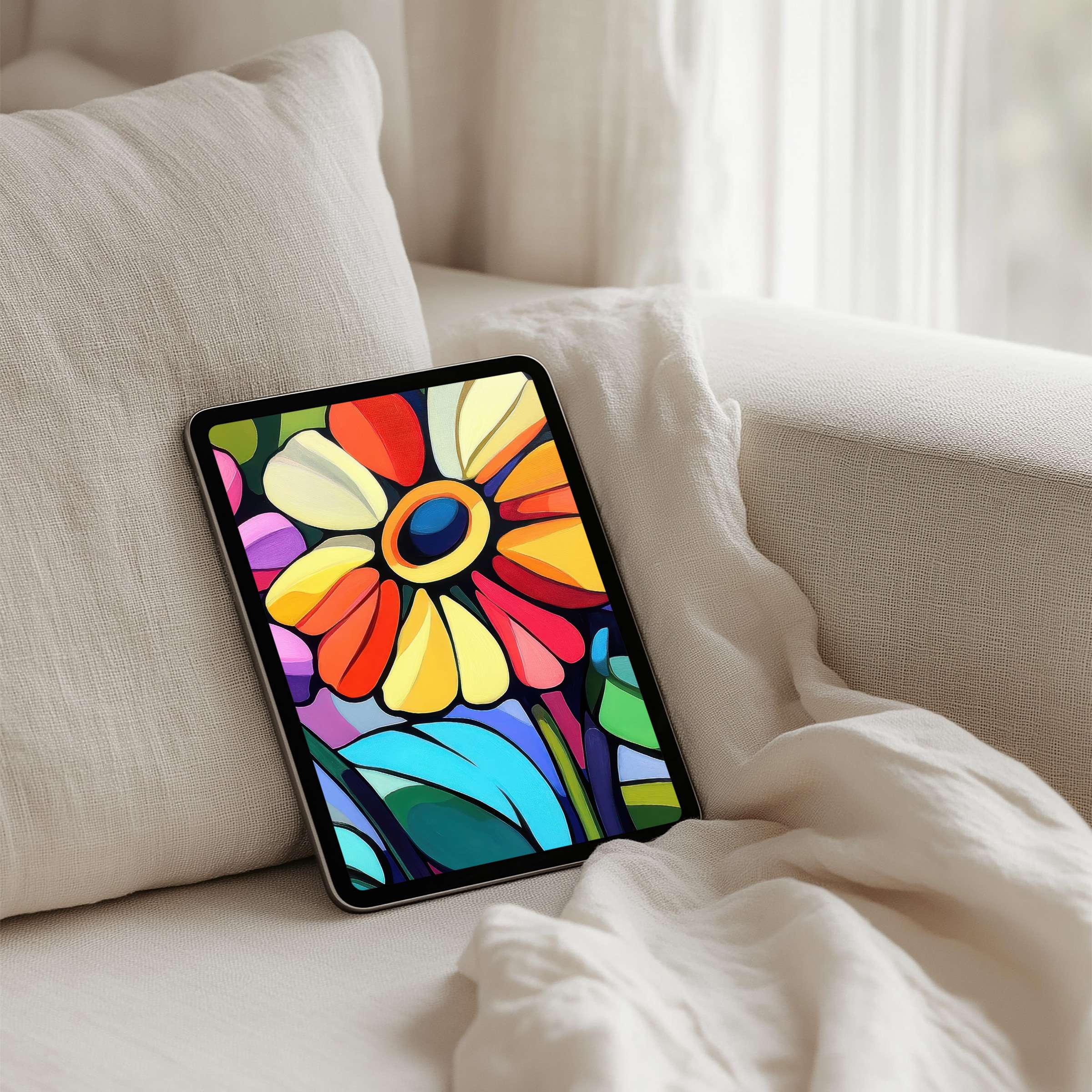 Vibrant floral iPad background brings calm and inspiration to your tablet with elegant design for instant download beauty