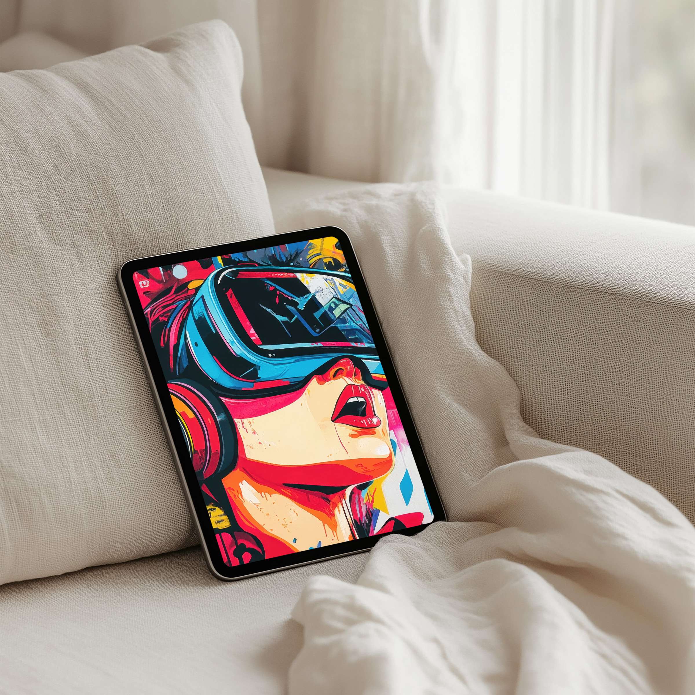 Vibrant digital art iPad background for instant download envelops you in inspiration and peace fits perfectly on any tablet